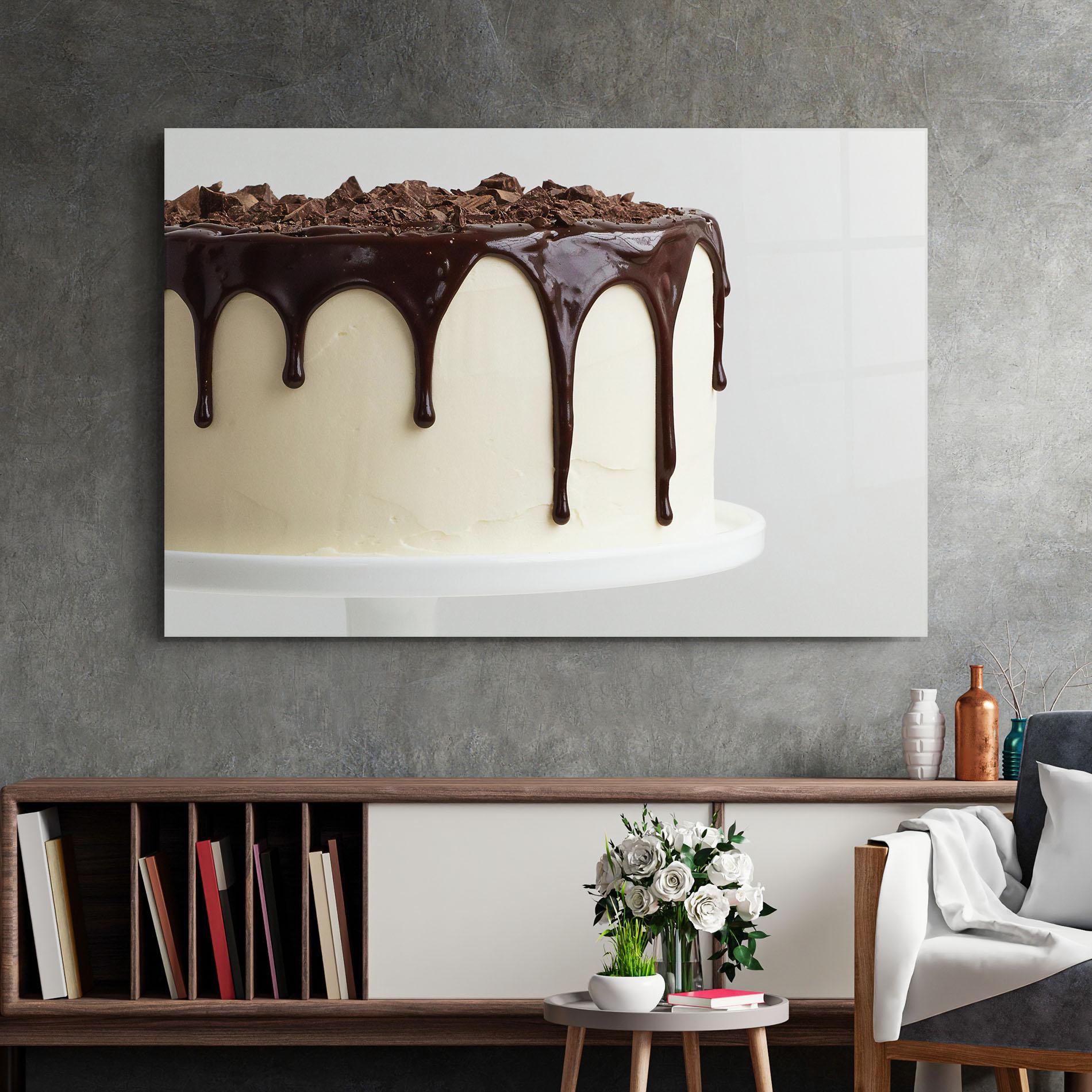 Tablou Sticla Chocolate Cake mockup 2