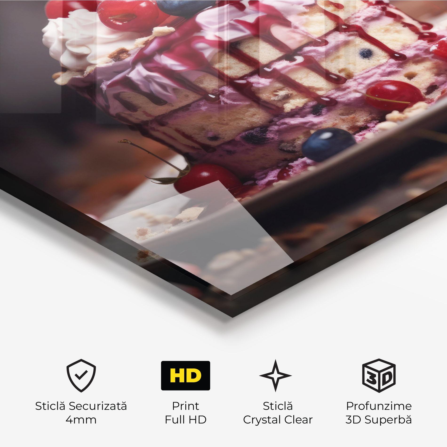 Tablou Sticla Berries Dessert mockup 3