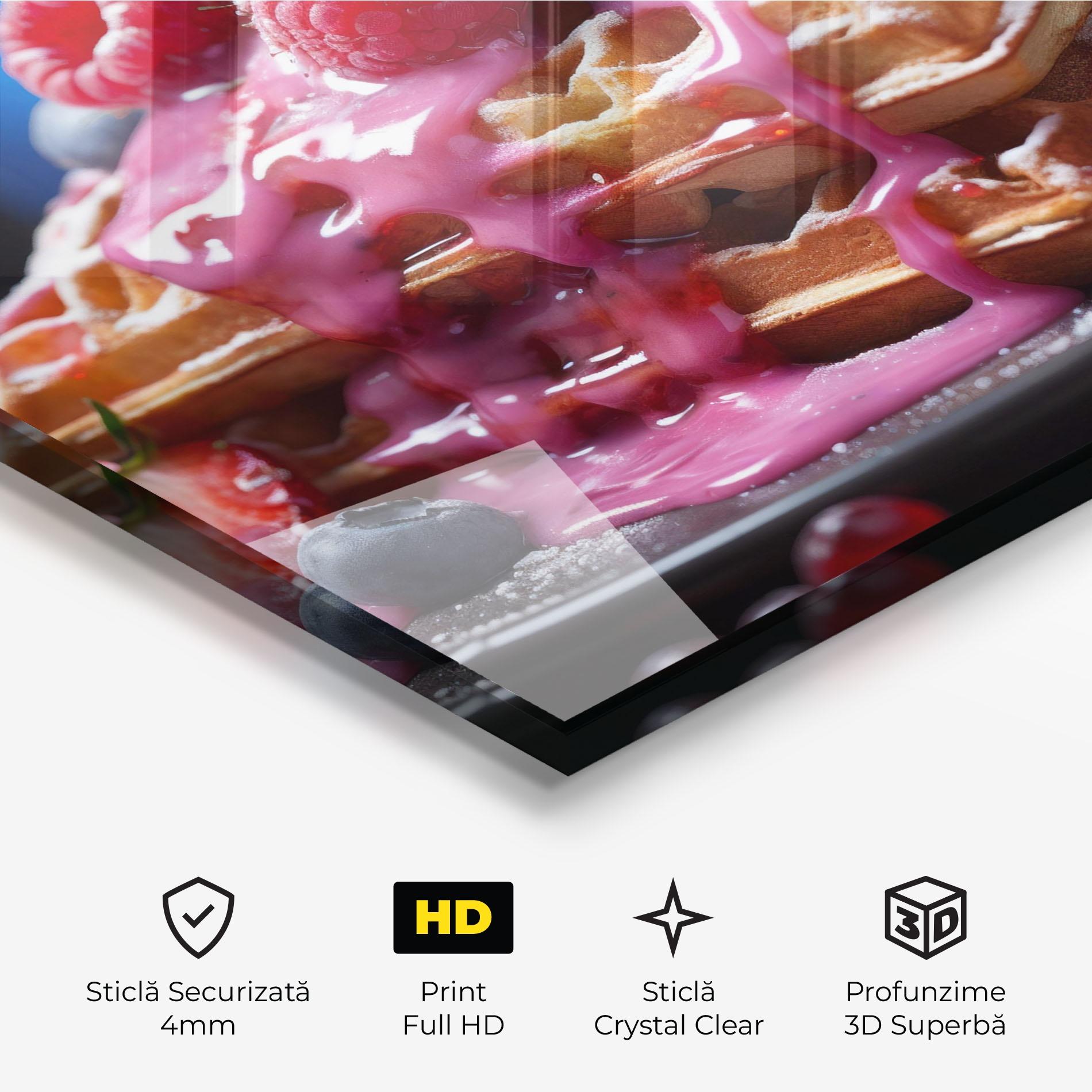 Tablou Sticla Berries Waffles mockup 3