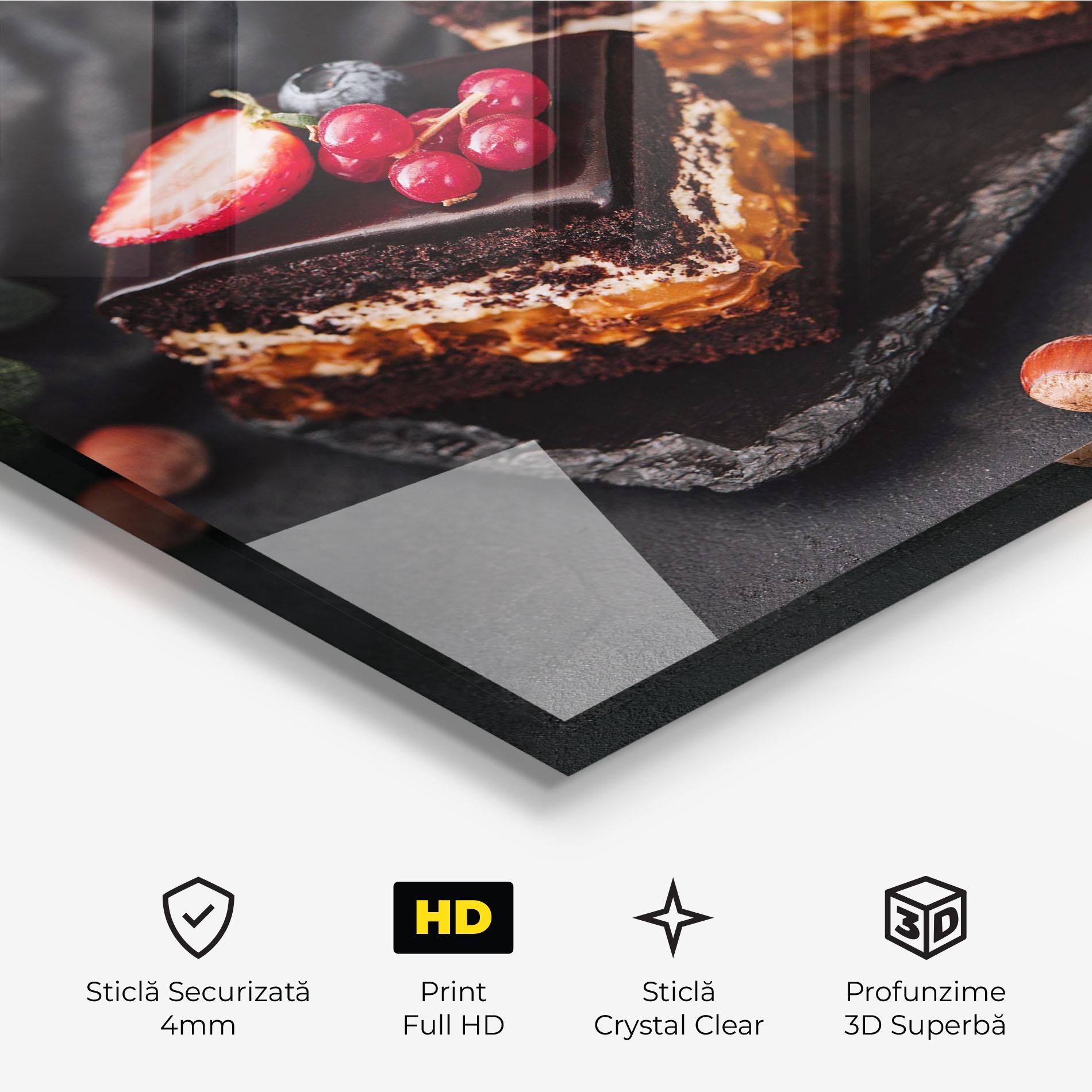 Tablou Sticla Chocolate Berries Cake mockup 3