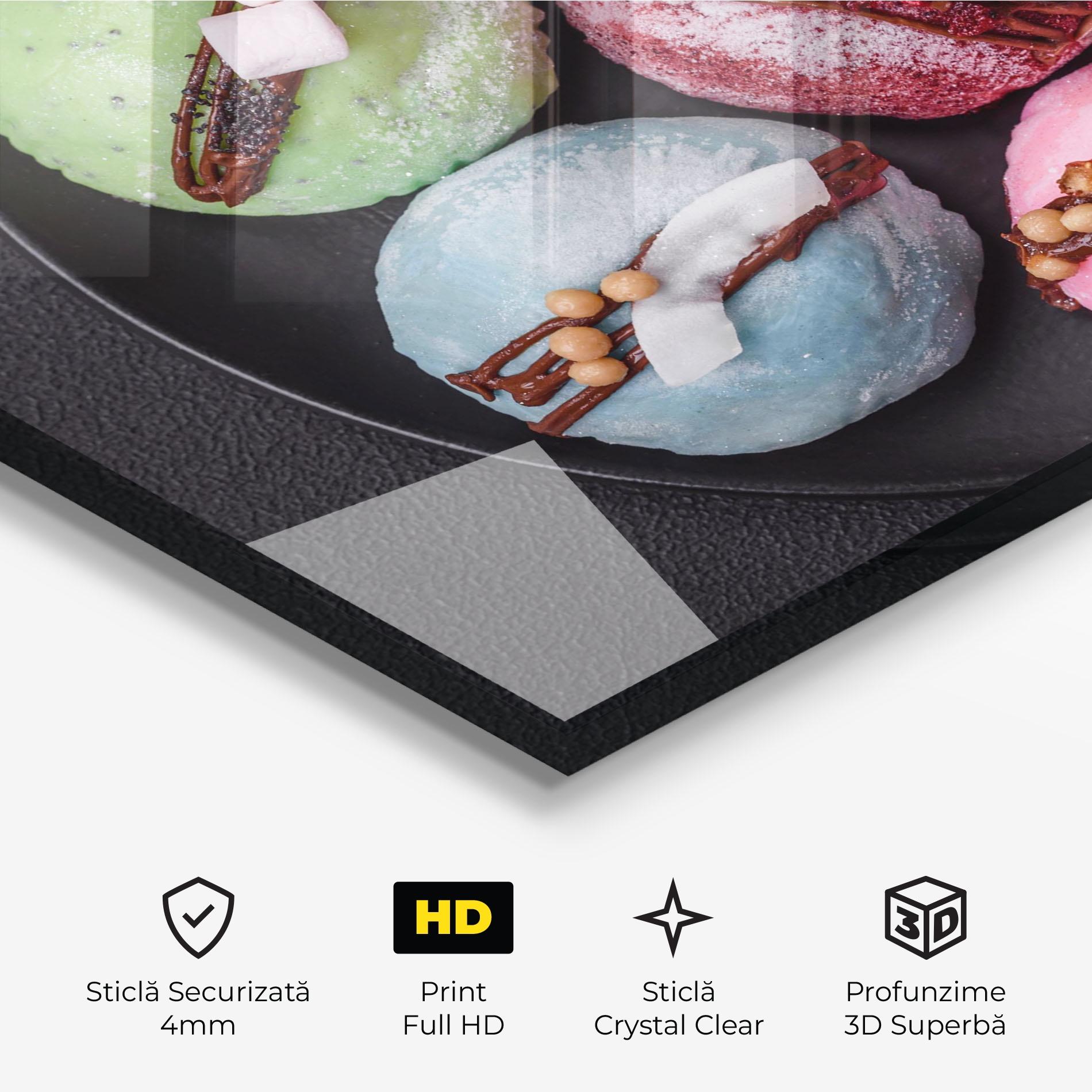Tablou Sticla Colorful Mochi Desserts mockup 3
