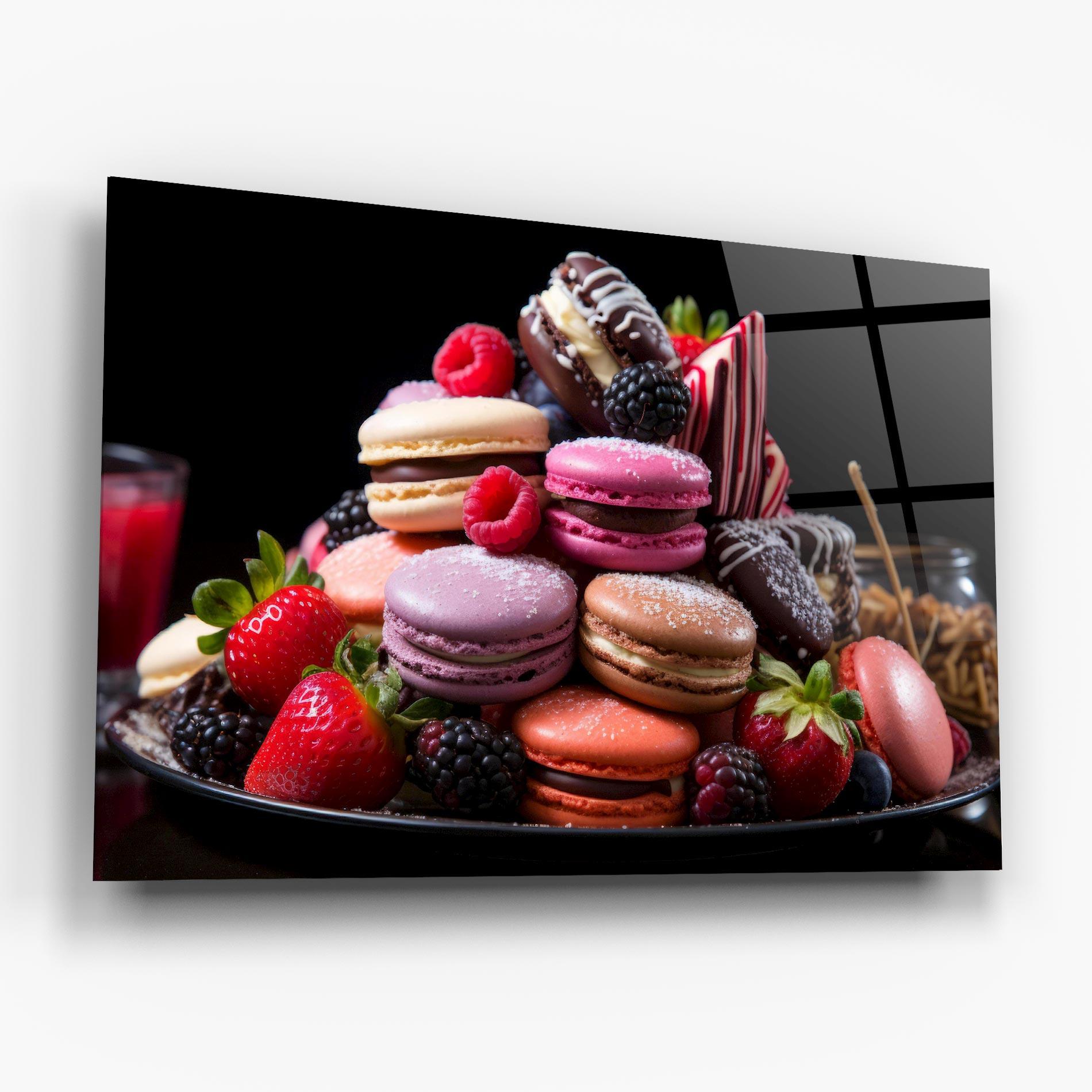 Tablou Sticla Berries Macarons mockup 6