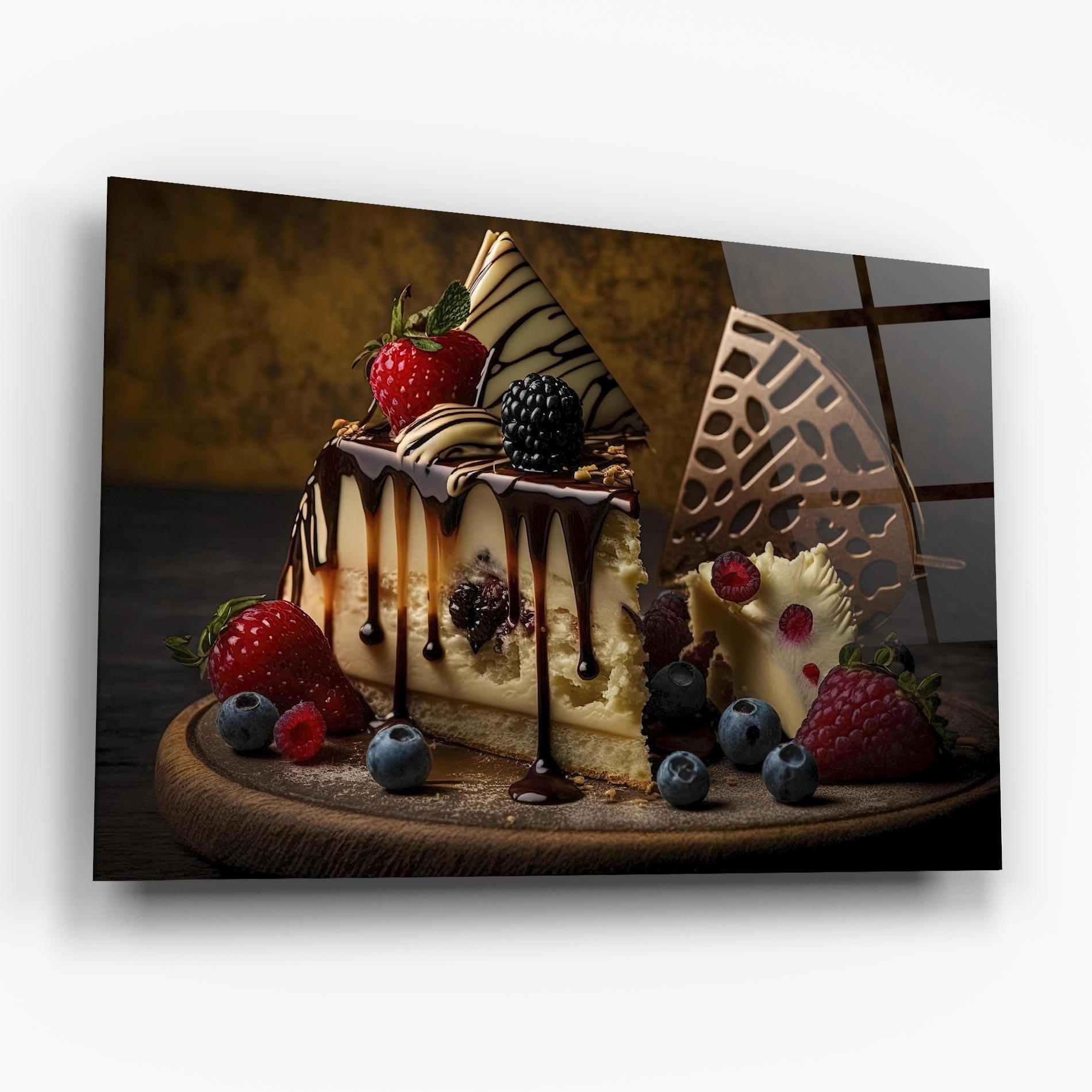 Tablou Sticla Cheesecake Chocolate mockup 6