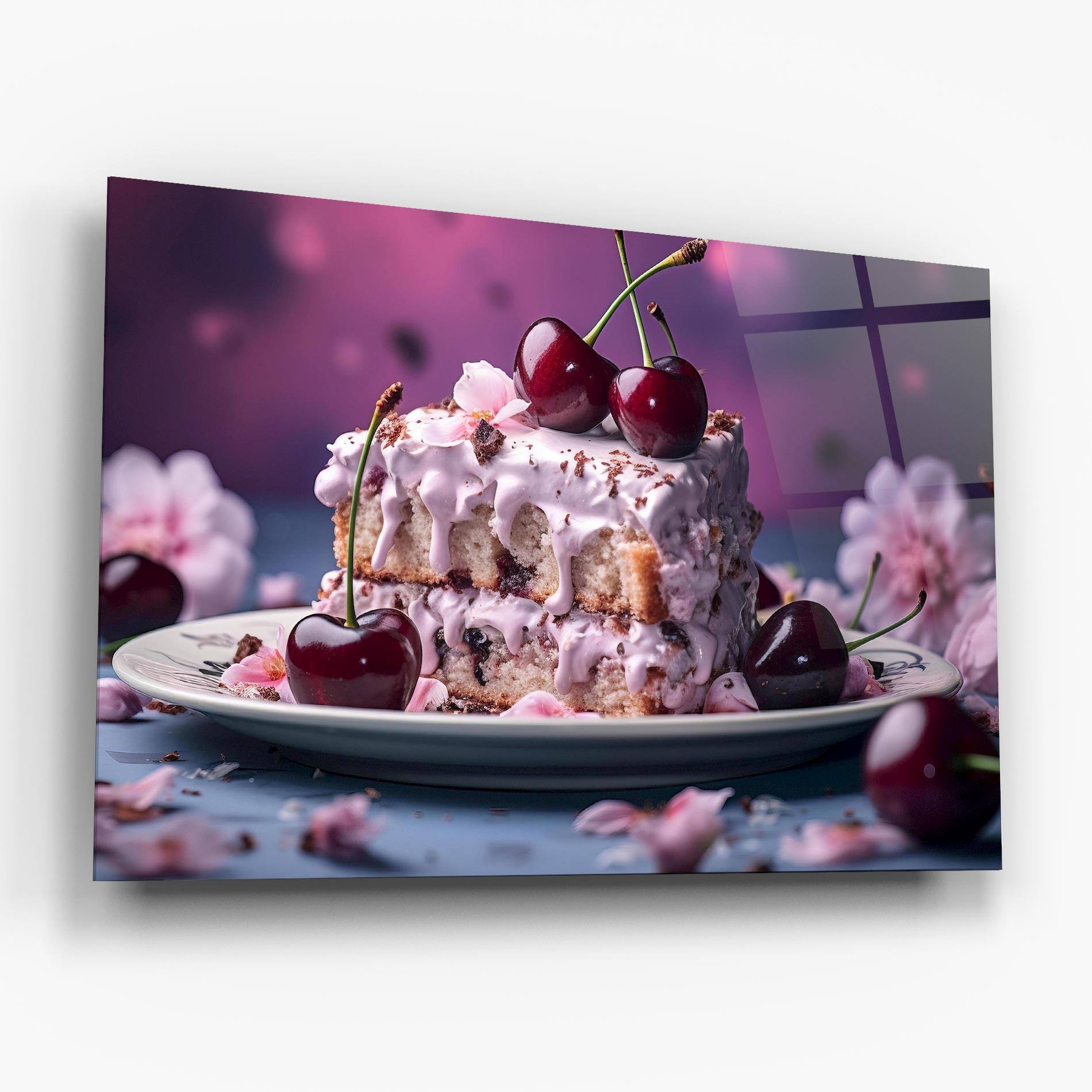 Tablou Sticla Cherries Plate mockup 6
