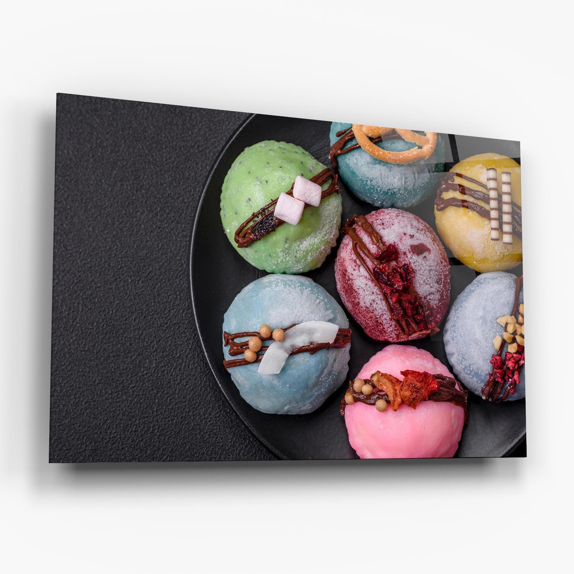 Tablou Sticla Colorful Mochi Desserts mockup 6