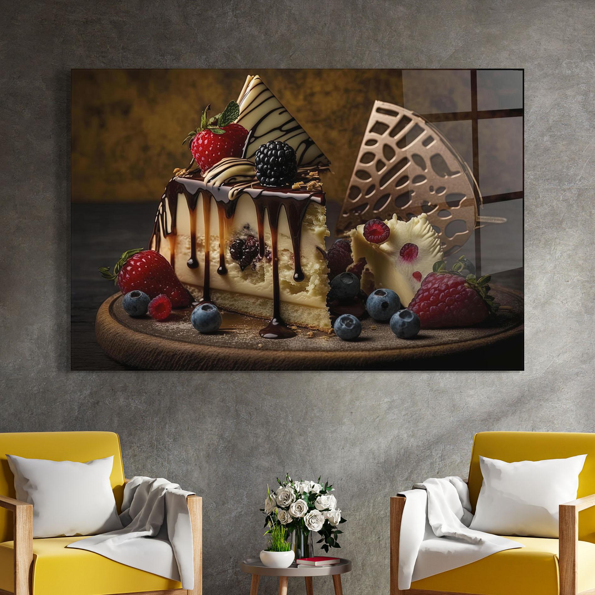 Tablou Sticla Cheesecake Chocolate mockup 4