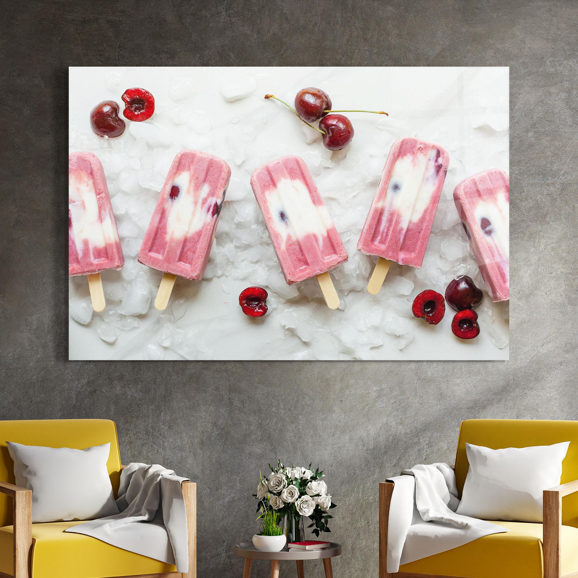 Tablou Sticla Cherry Ice Cream mockup 4
