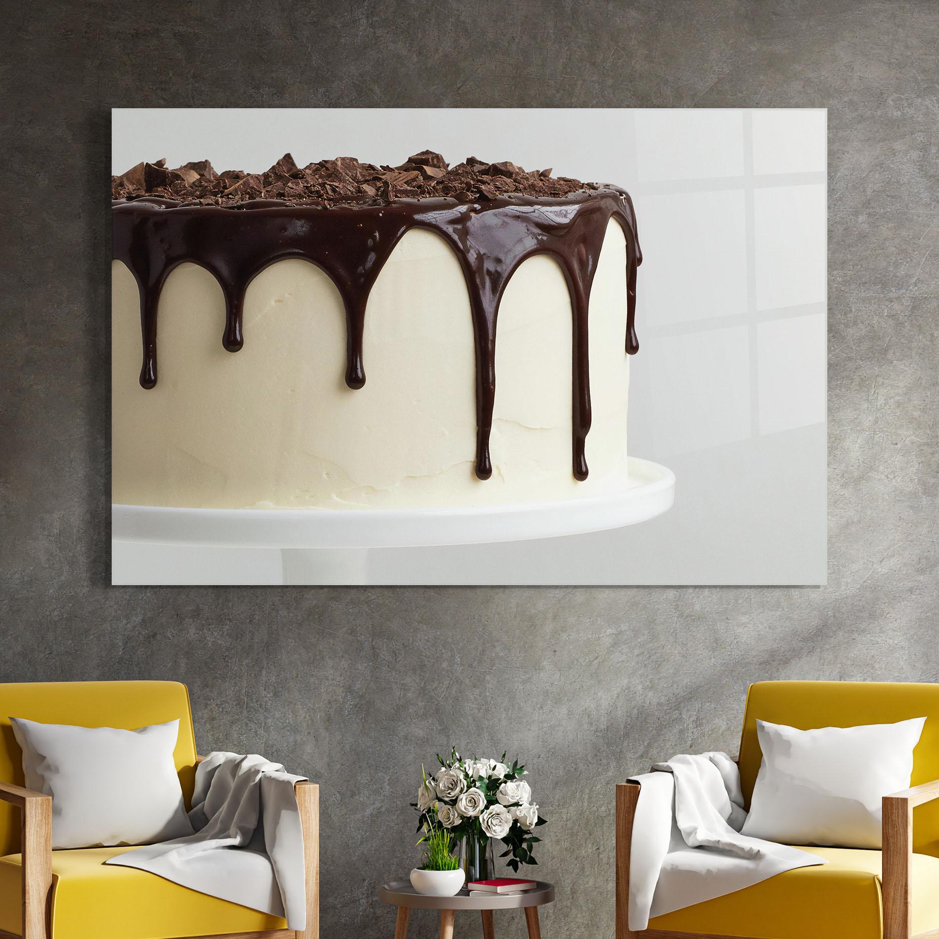 Tablou Sticla Chocolate Cake mockup 4