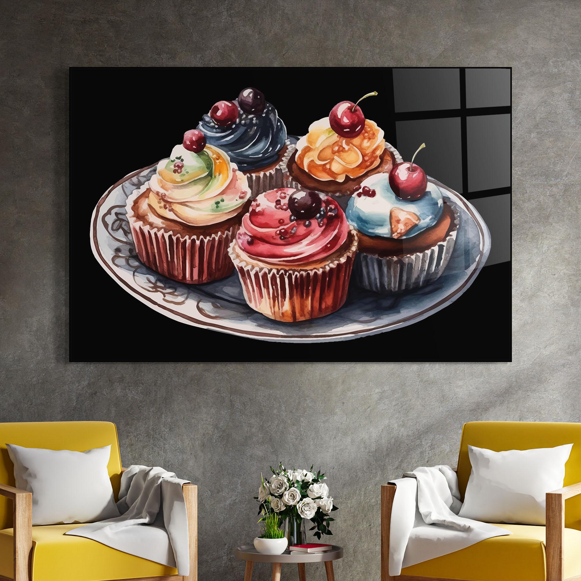 Tablou Sticla Colorful Muffins mockup 4