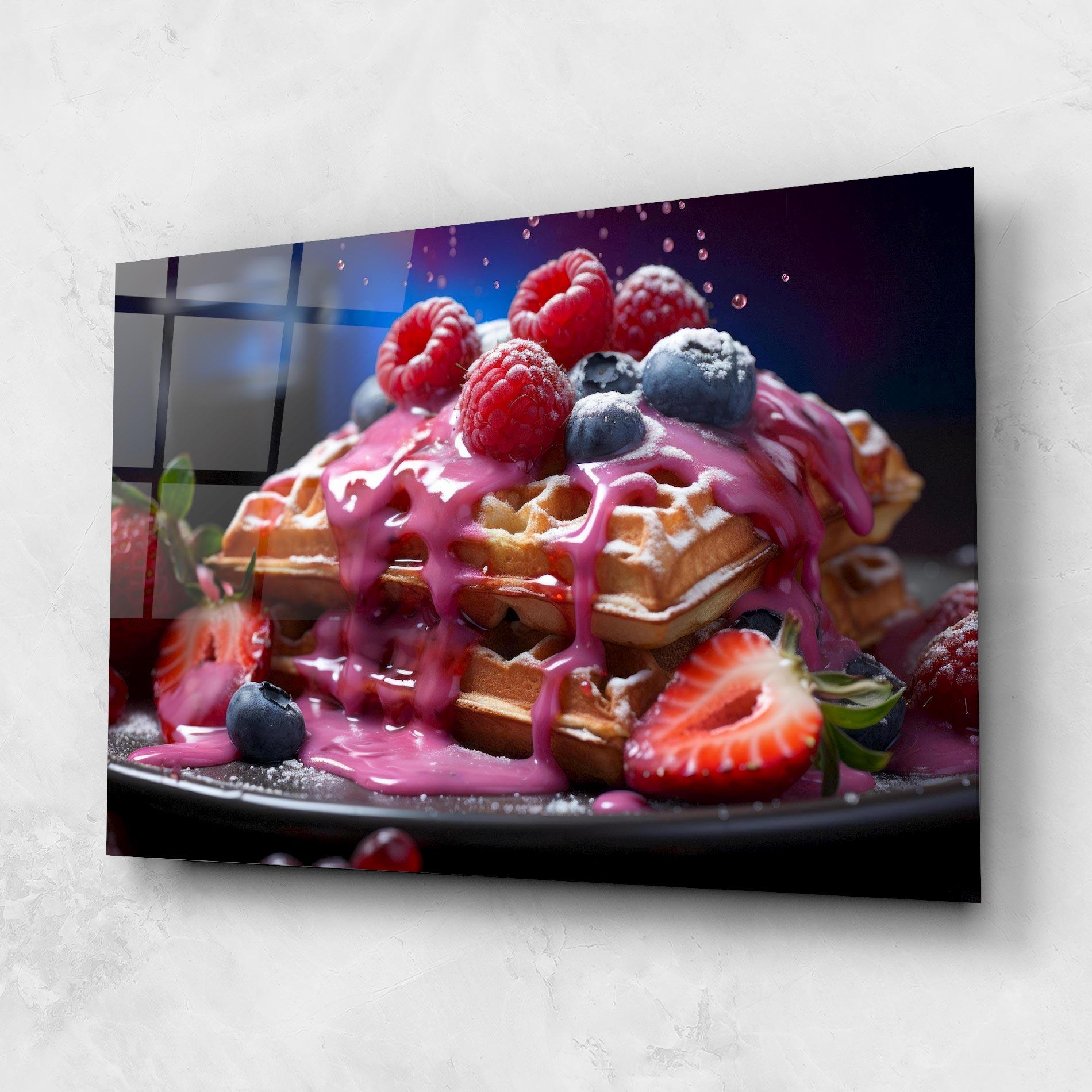Tablou Sticla Berries Waffles mockup 1