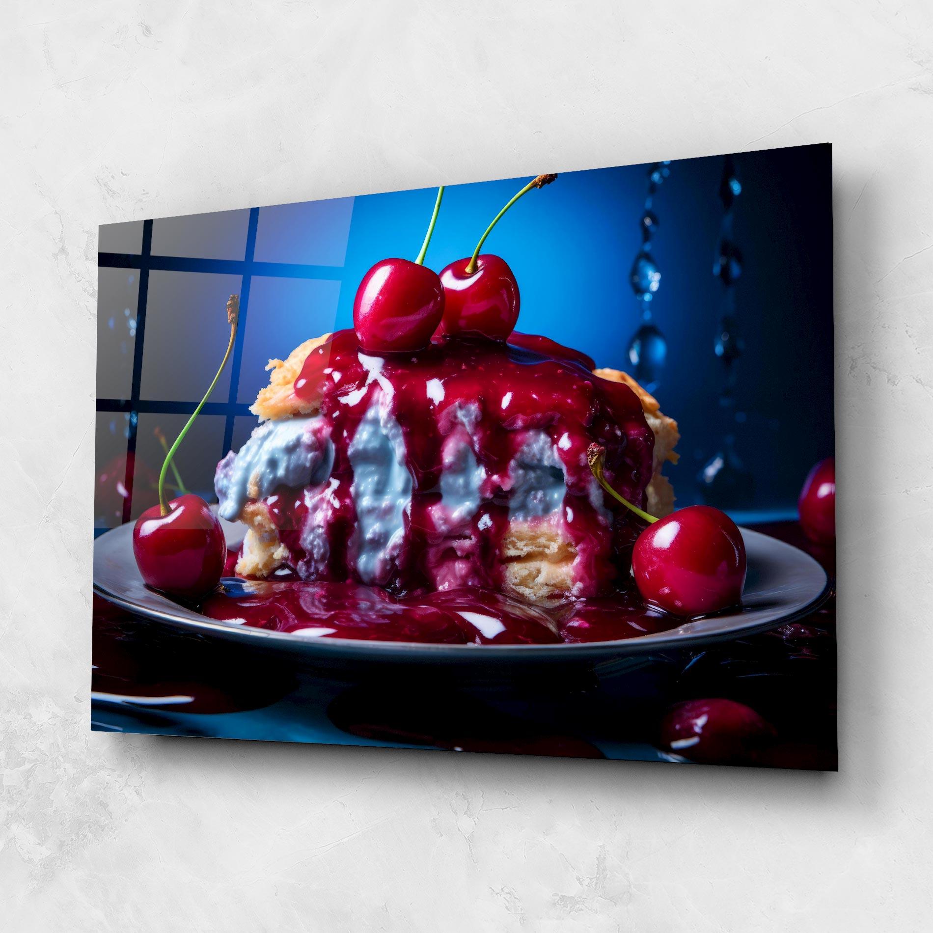 Tablou Sticla Cake On Blue mockup 1