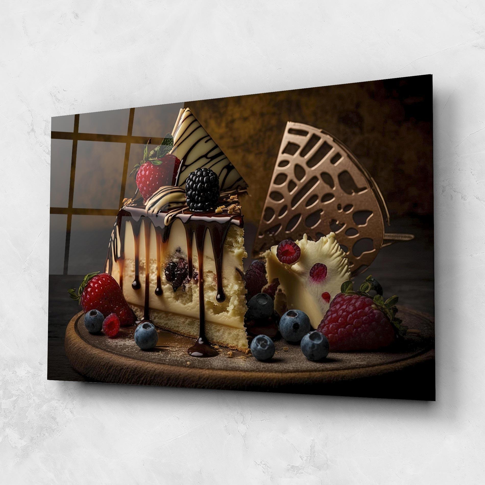 Tablou Sticla Cheesecake Chocolate mockup 1