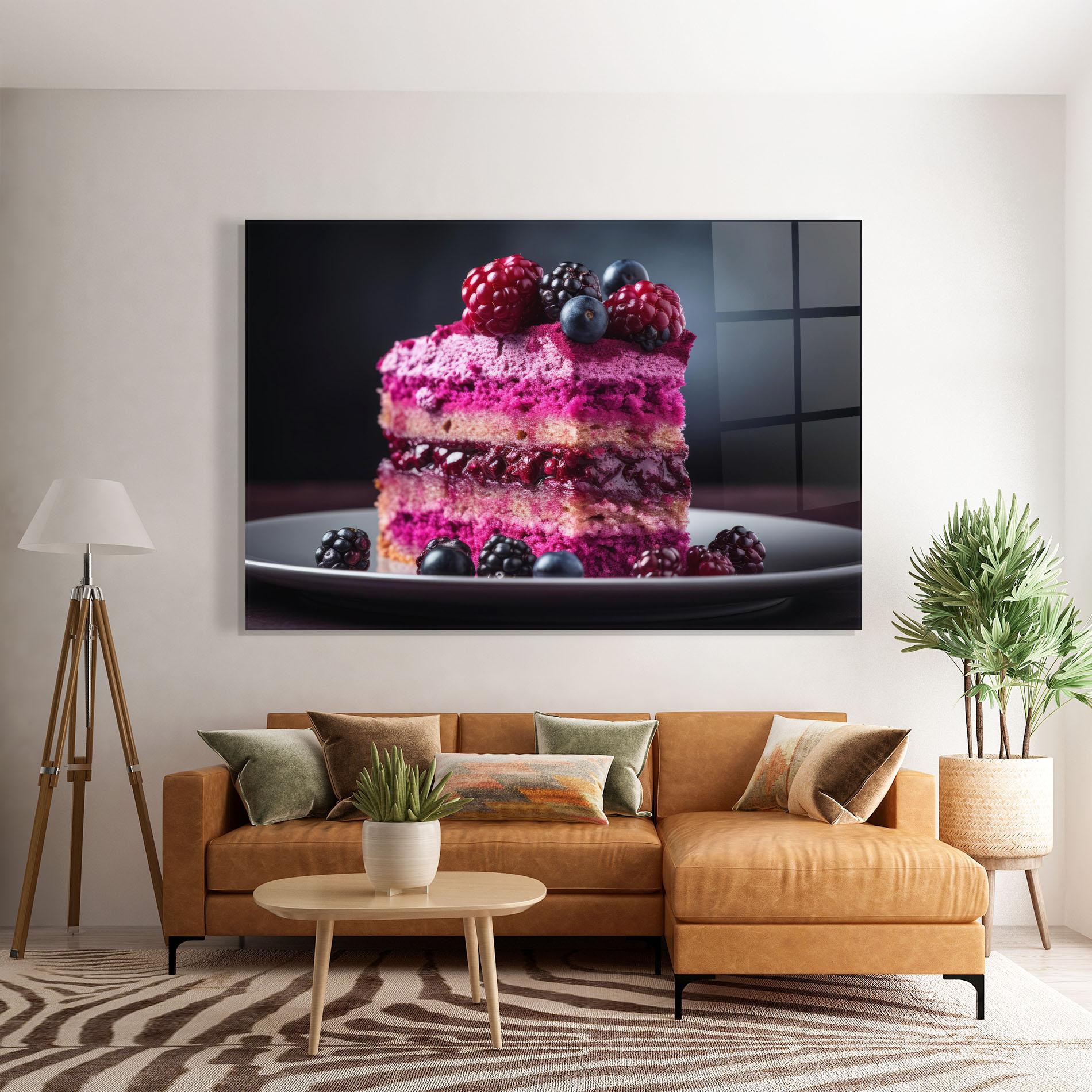 Tablou Sticla Berries Cake mockup 7