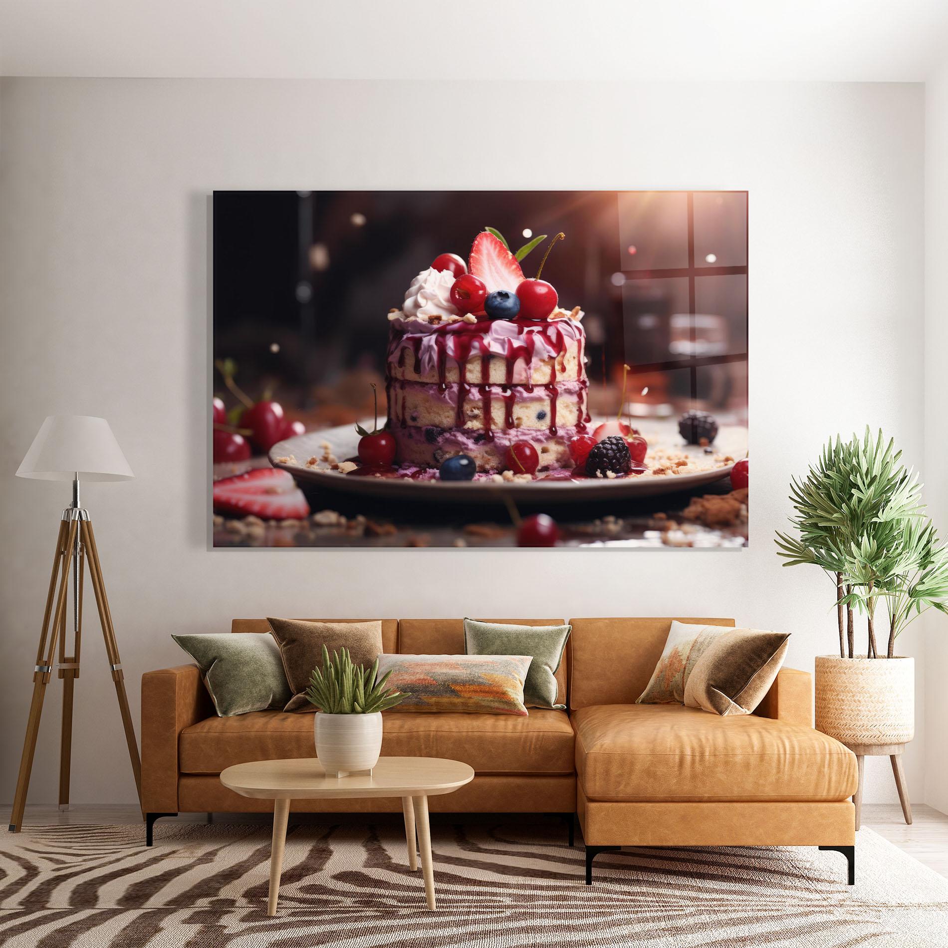 Tablou Sticla Berries Dessert mockup 7