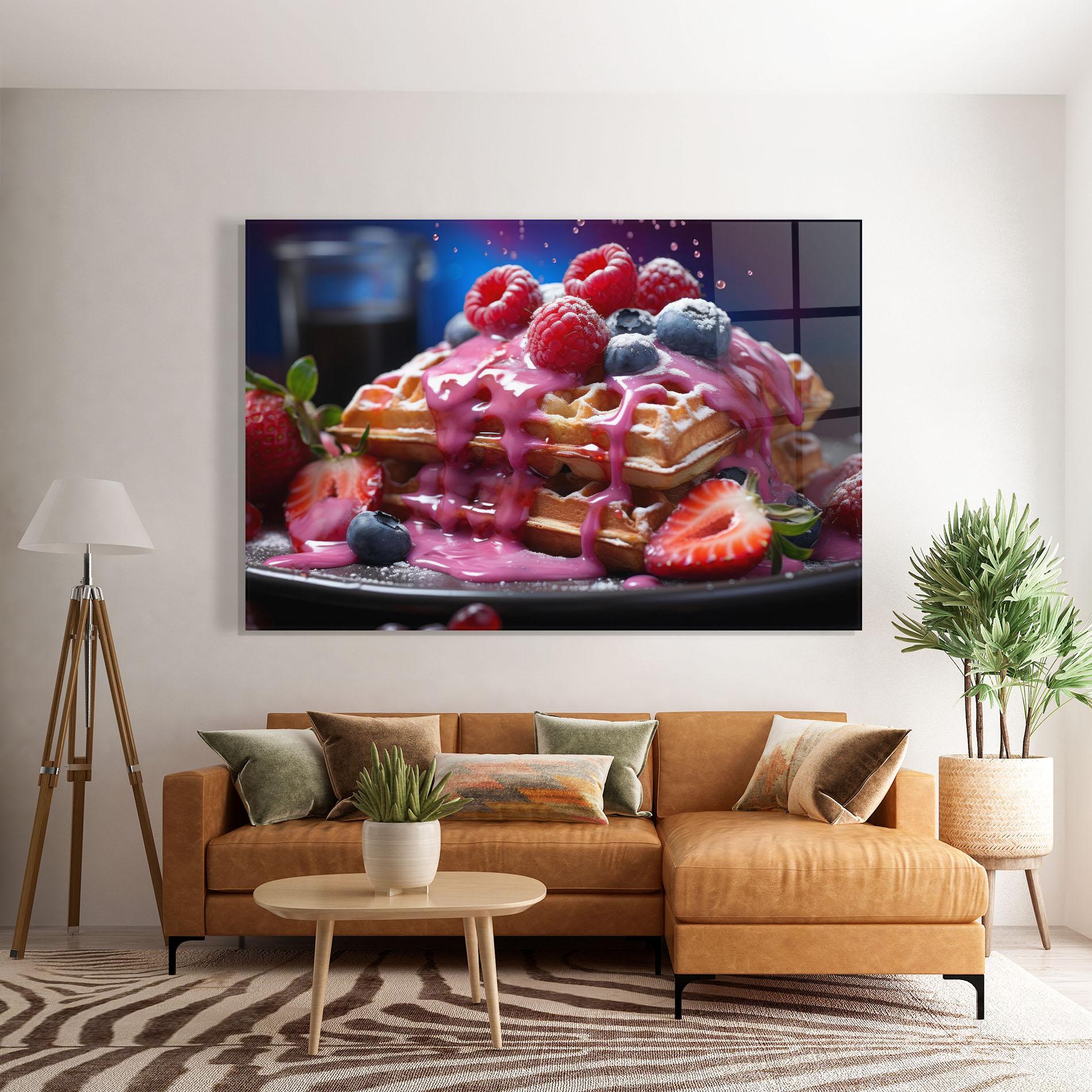 Tablou Sticla Berries Waffles mockup 7