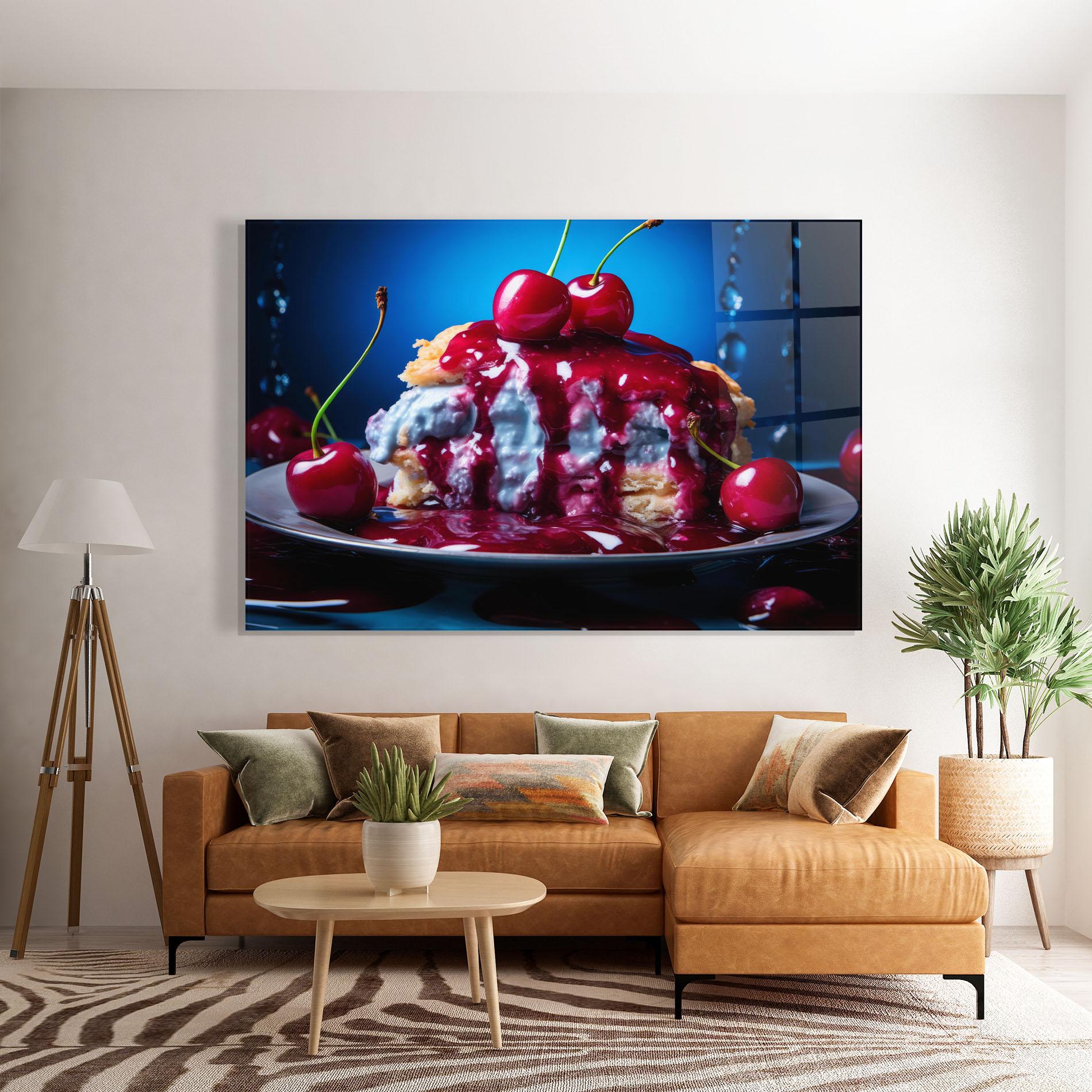 Tablou Sticla Cake On Blue mockup 7