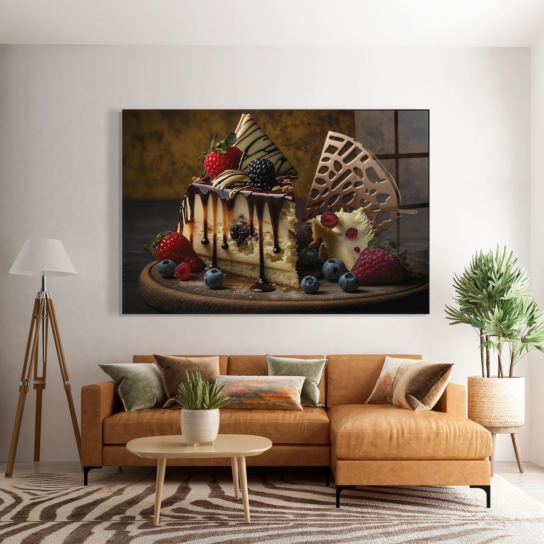 Tablou Sticla Cheesecake Chocolate mockup 7