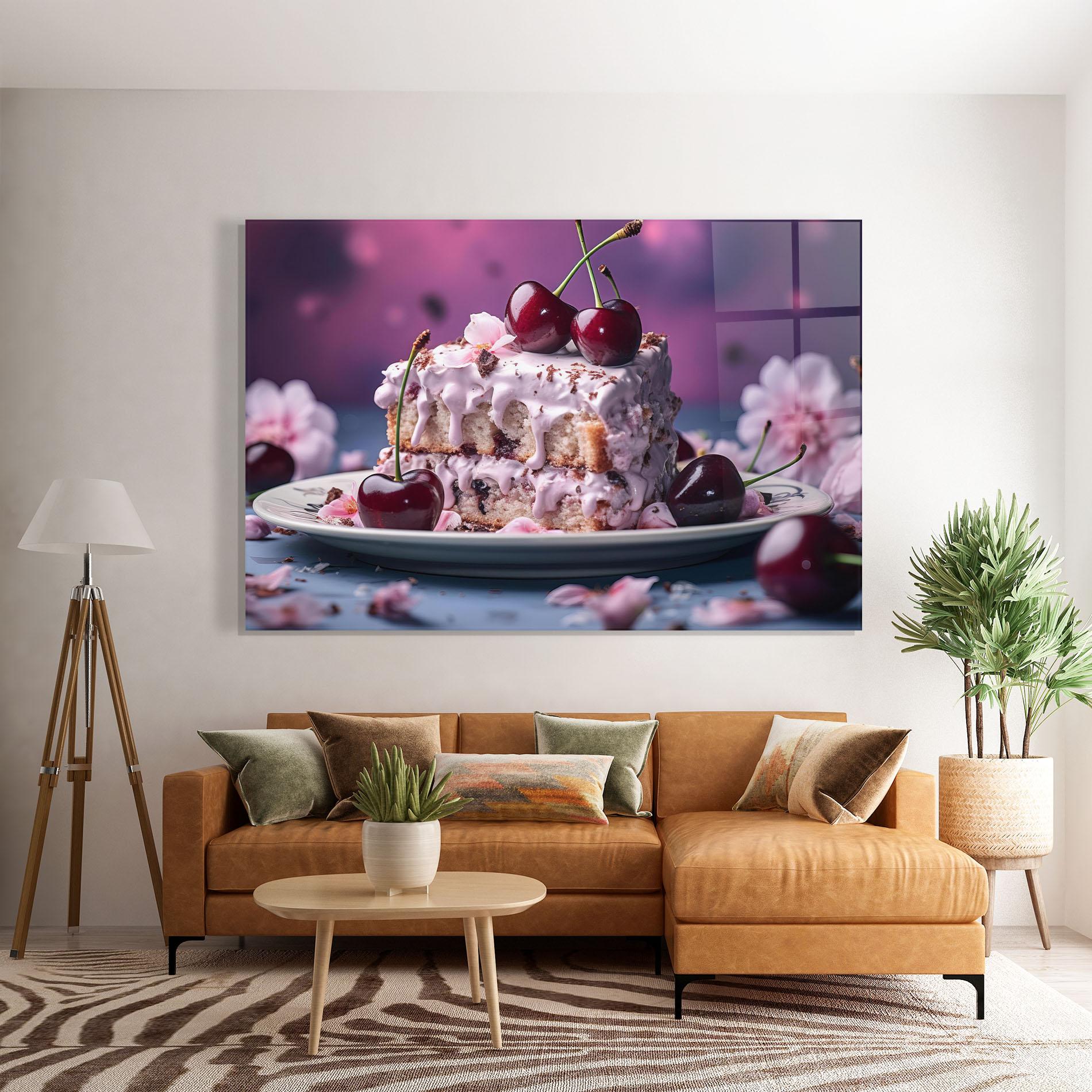 Tablou Sticla Cherries Plate mockup 7