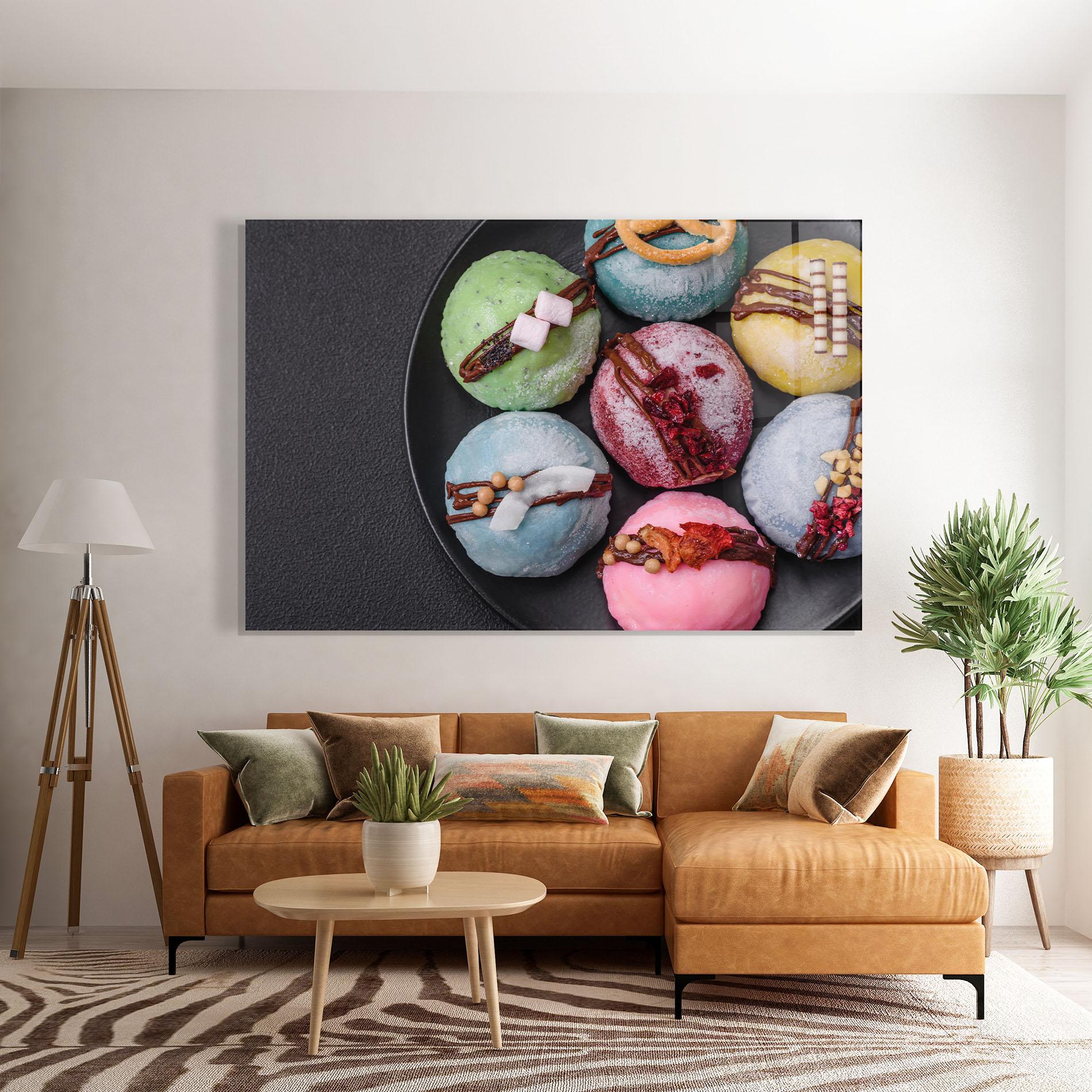 Tablou Sticla Colorful Mochi Desserts mockup 7