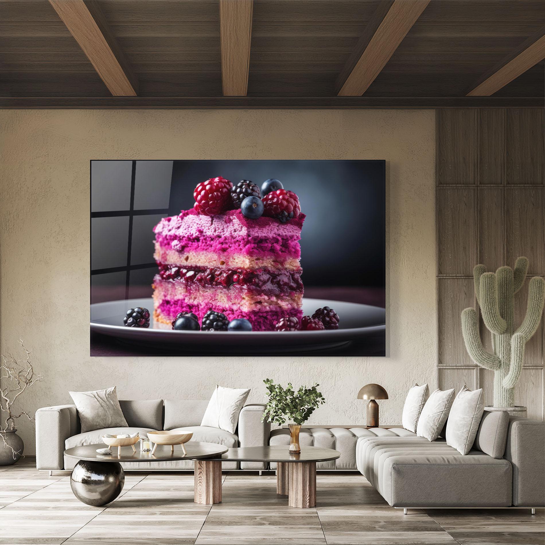 Tablou Sticla Berries Cake mockup 8