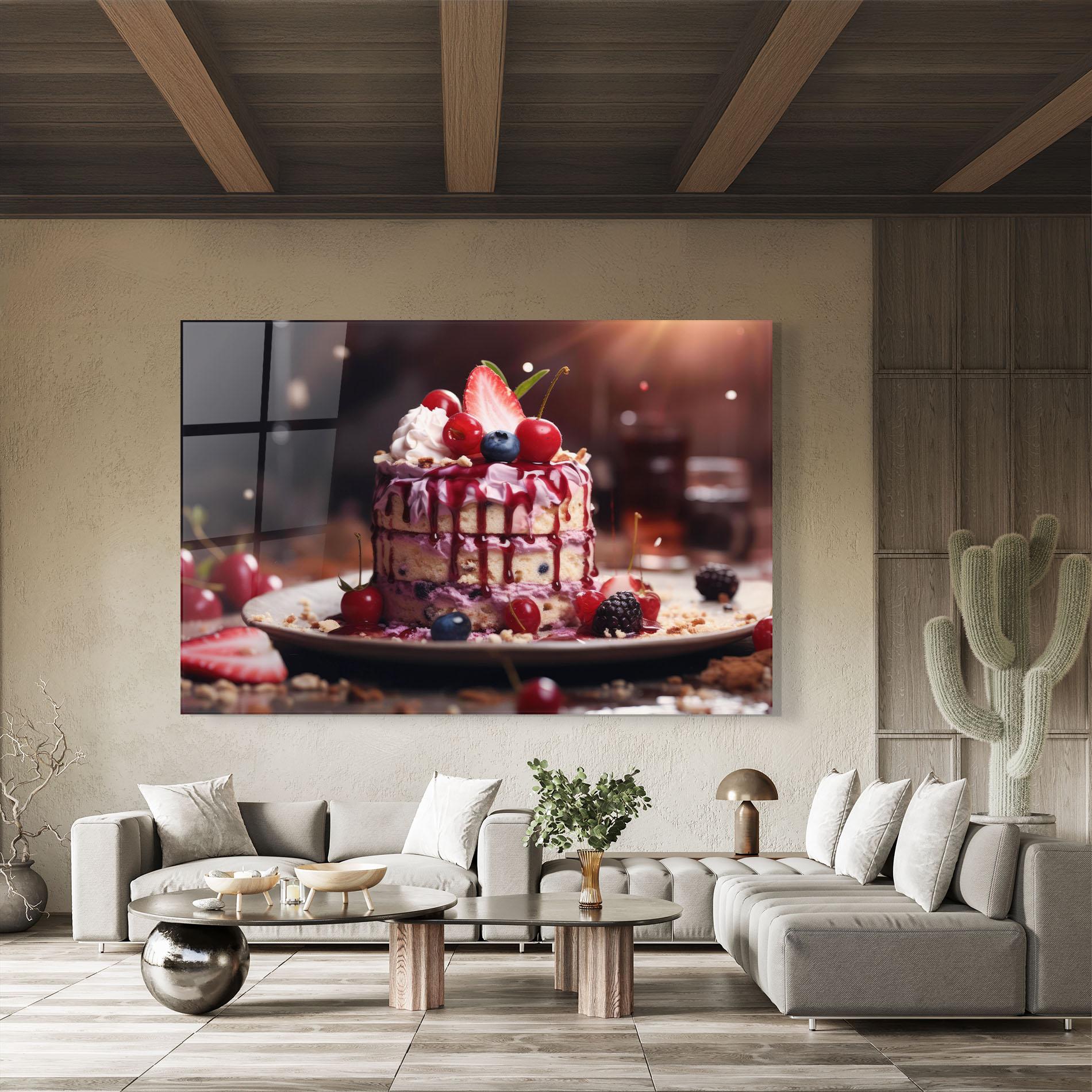 Tablou Sticla Berries Dessert mockup 8