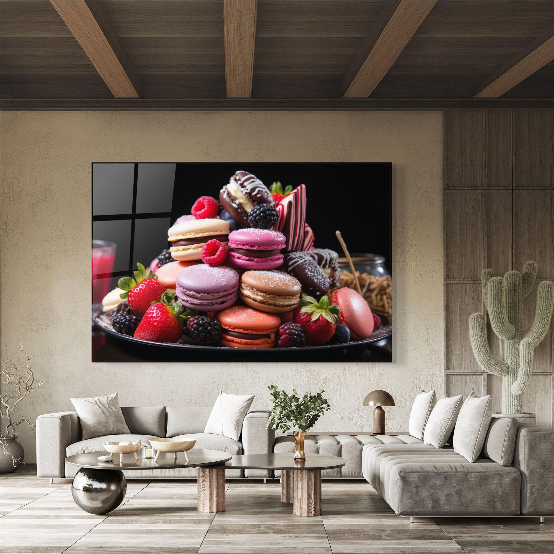Tablou Sticla Berries Macarons mockup 8