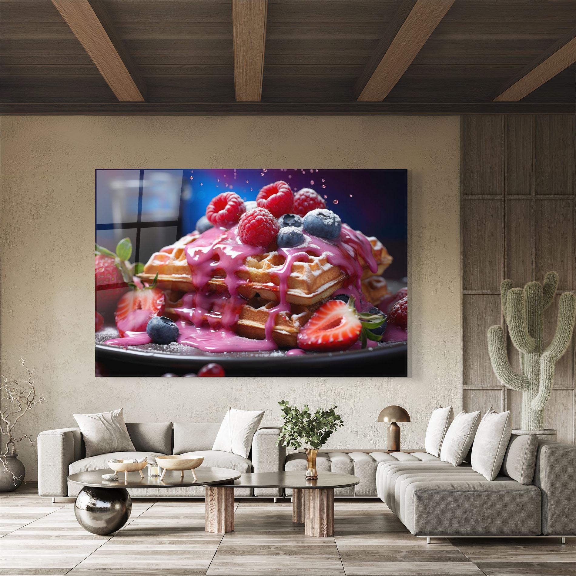 Tablou Sticla Berries Waffles mockup 8