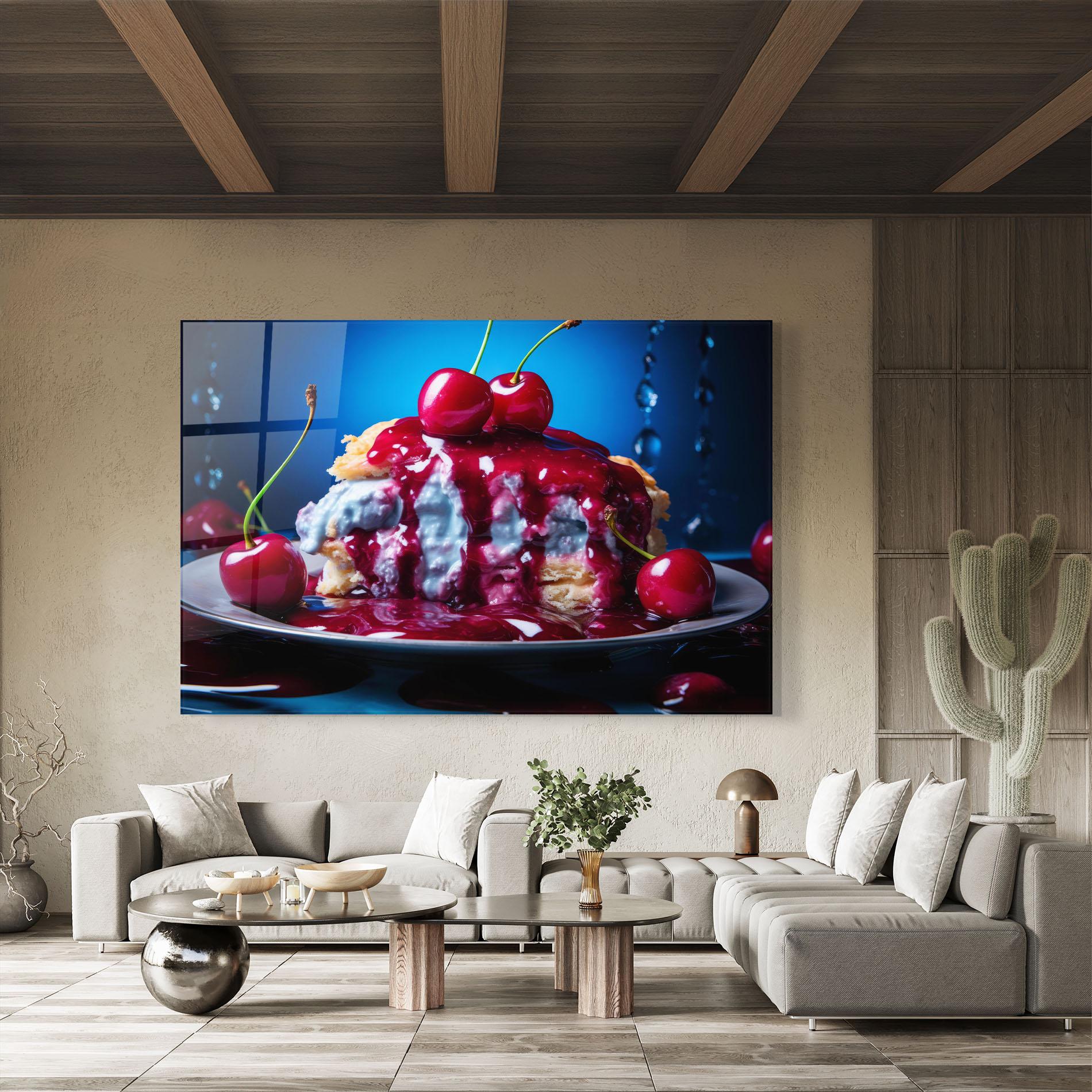 Tablou Sticla Cake On Blue mockup 8