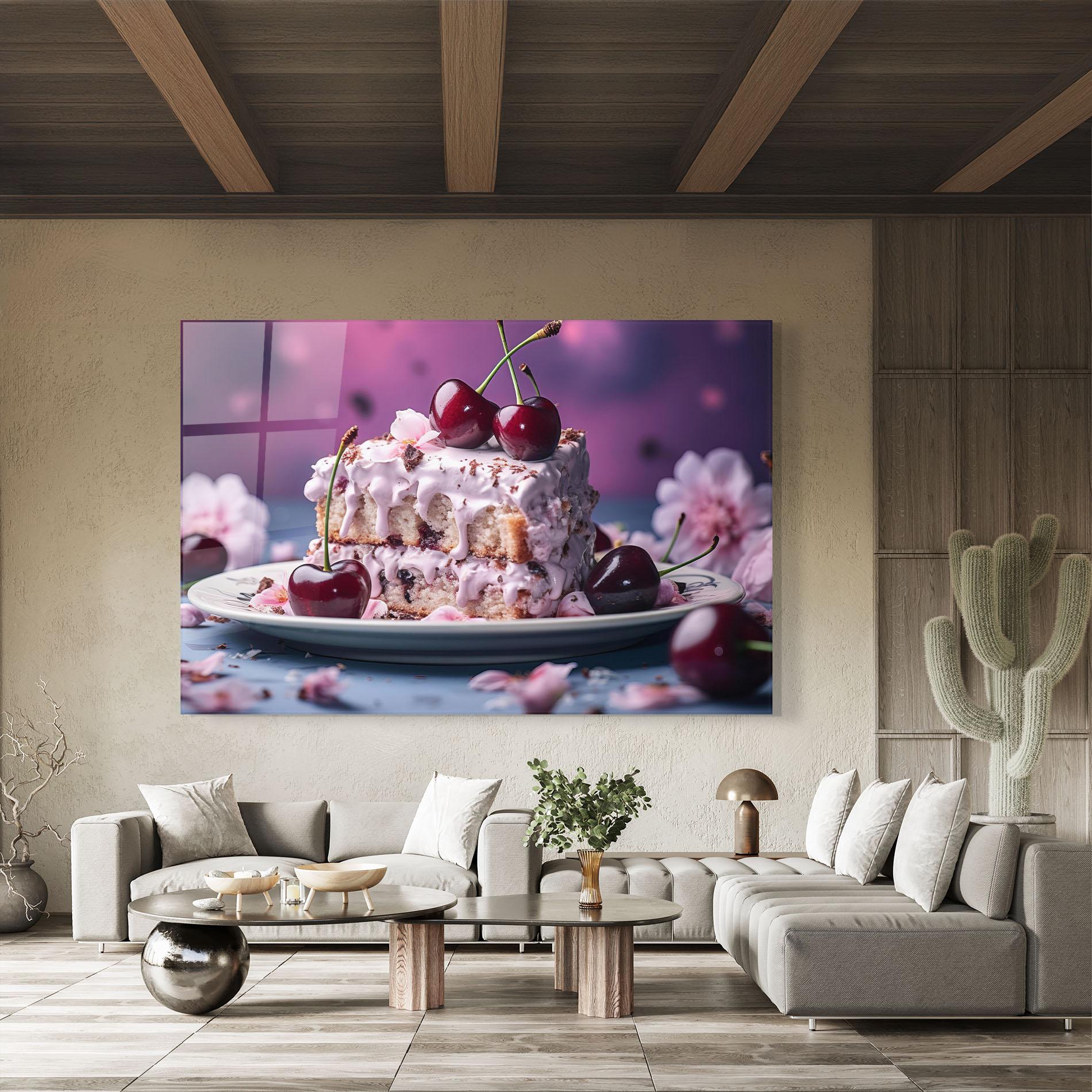 Tablou Sticla Cherries Plate mockup 8