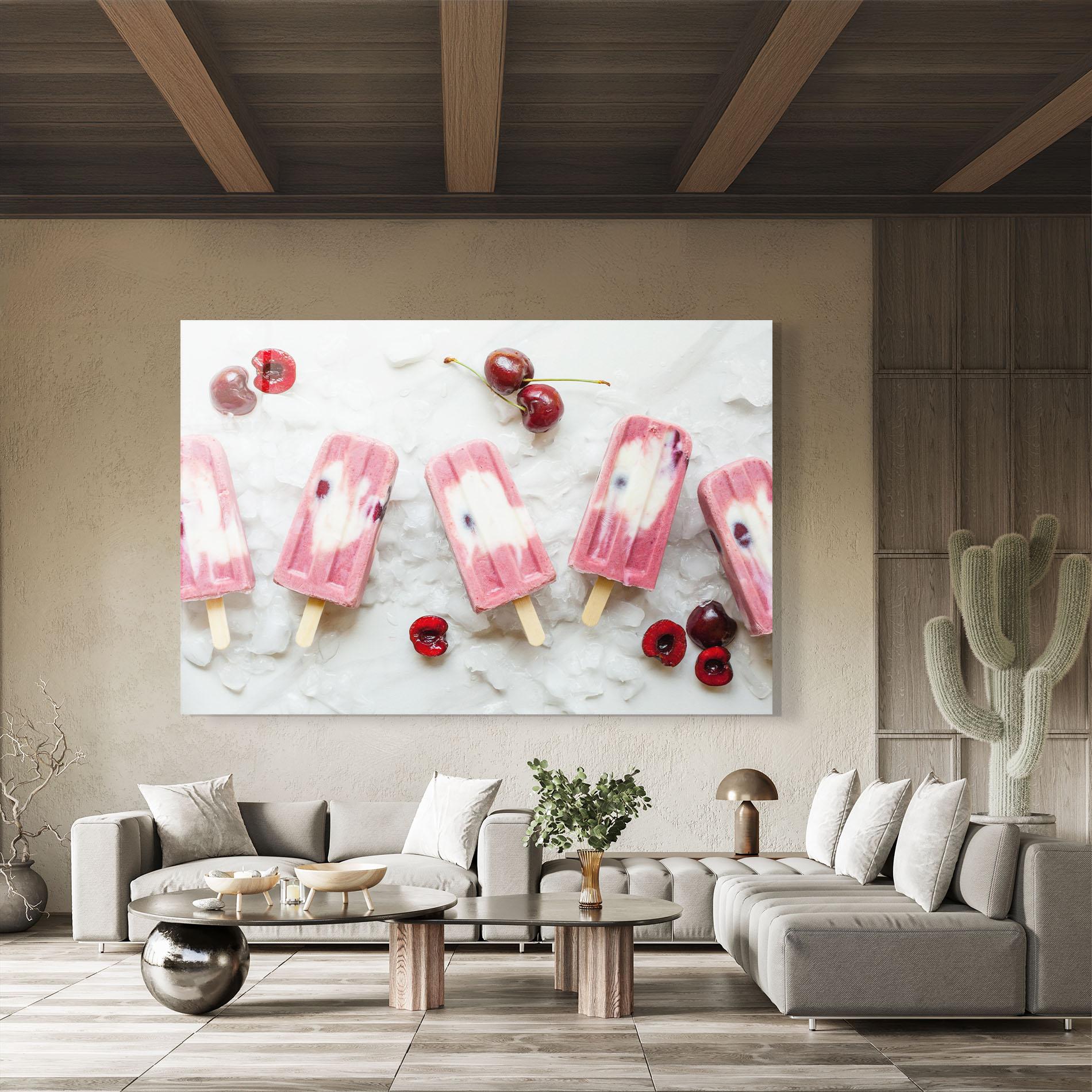 Tablou Sticla Cherry Ice Cream mockup 8