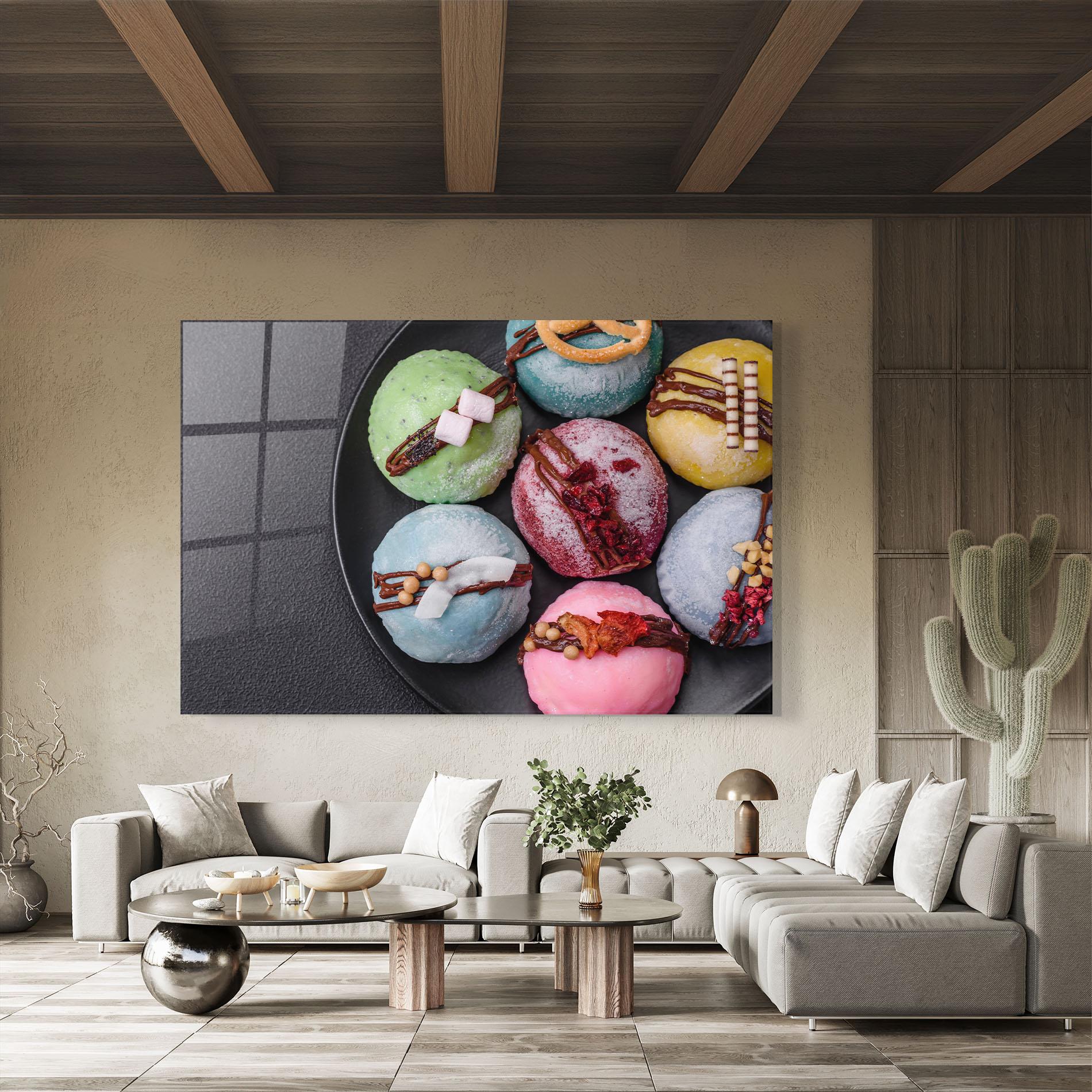 Tablou Sticla Colorful Mochi Desserts mockup 8