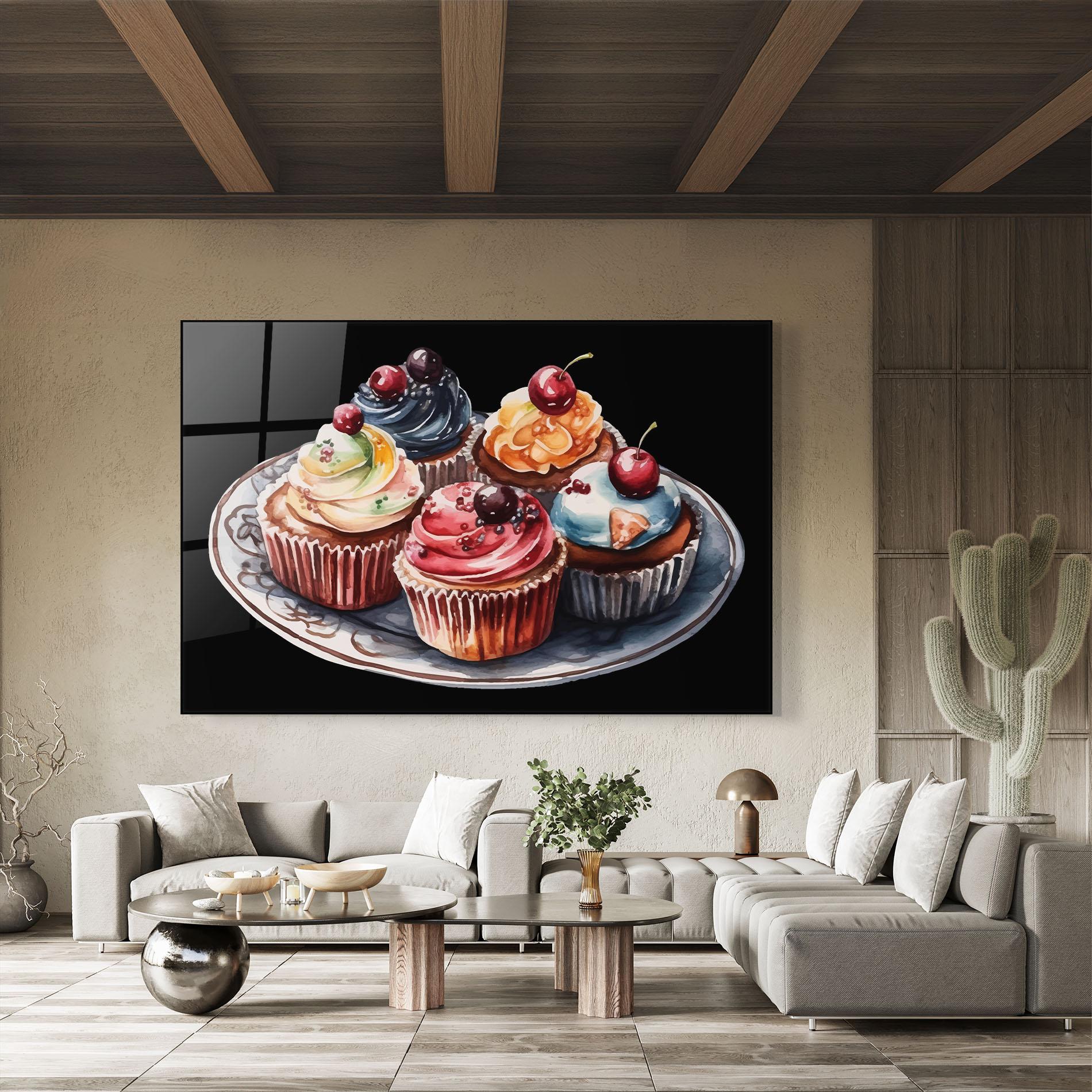 Tablou Sticla Colorful Muffins mockup 8