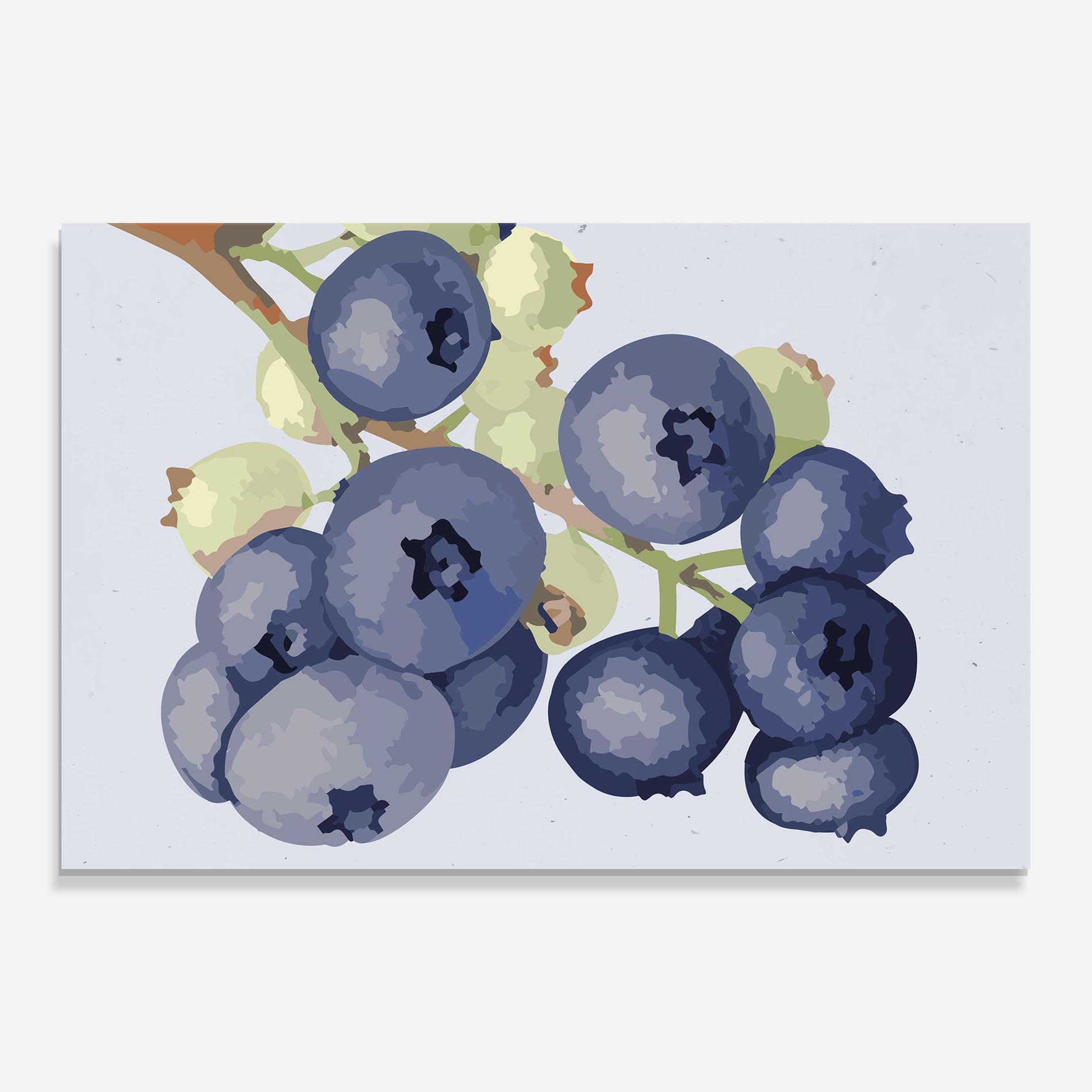 Tablou Sticla Blueberries Art mockup 0
