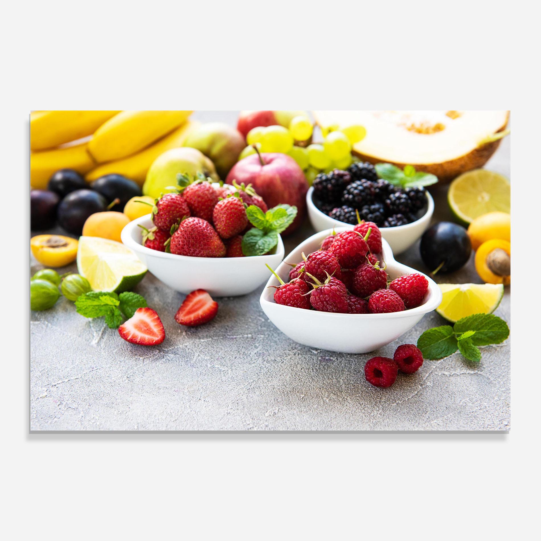 Tablou Sticla Heart Fresh Fruits mockup 0