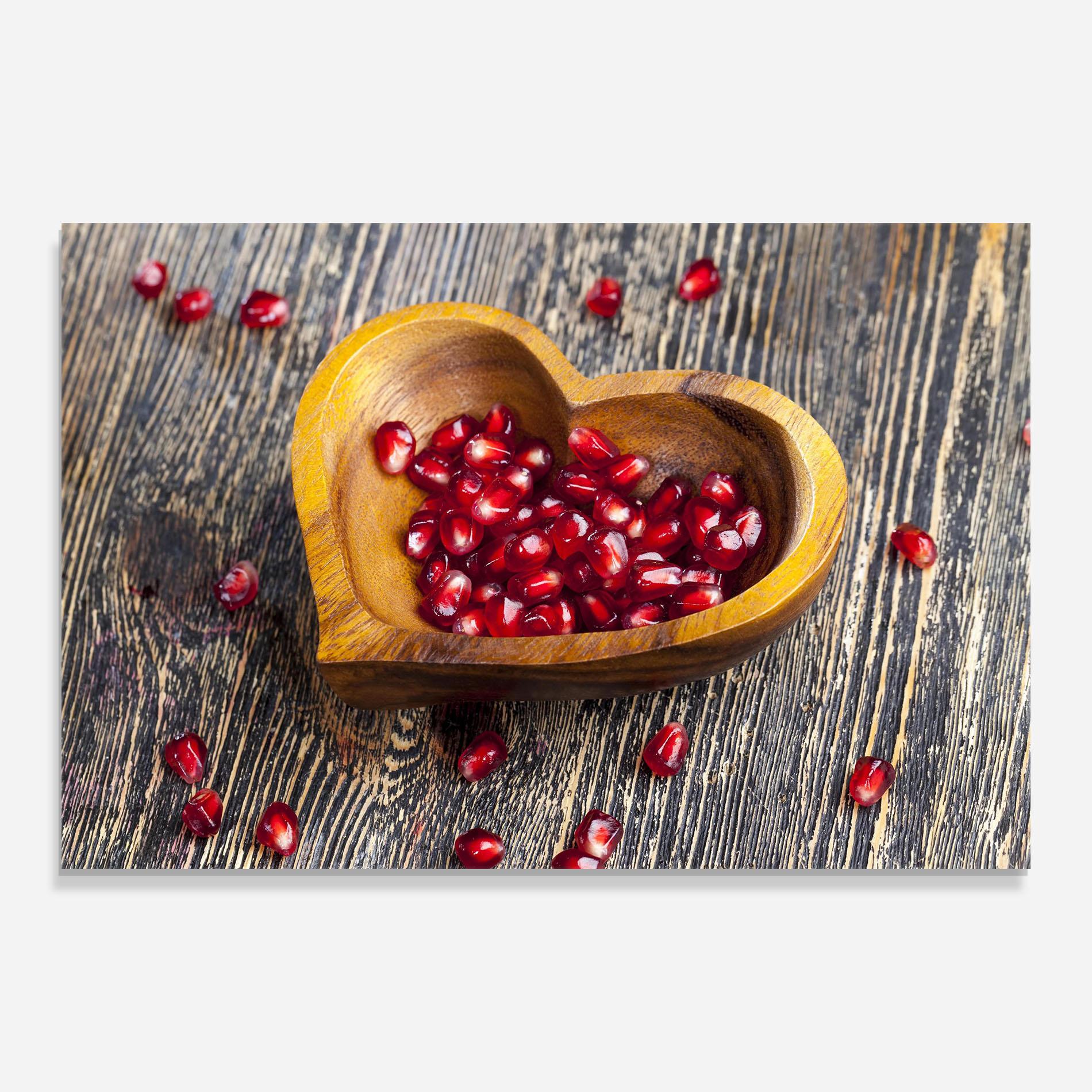 Tablou Sticla Heart Pomegranate Seeds mockup 0