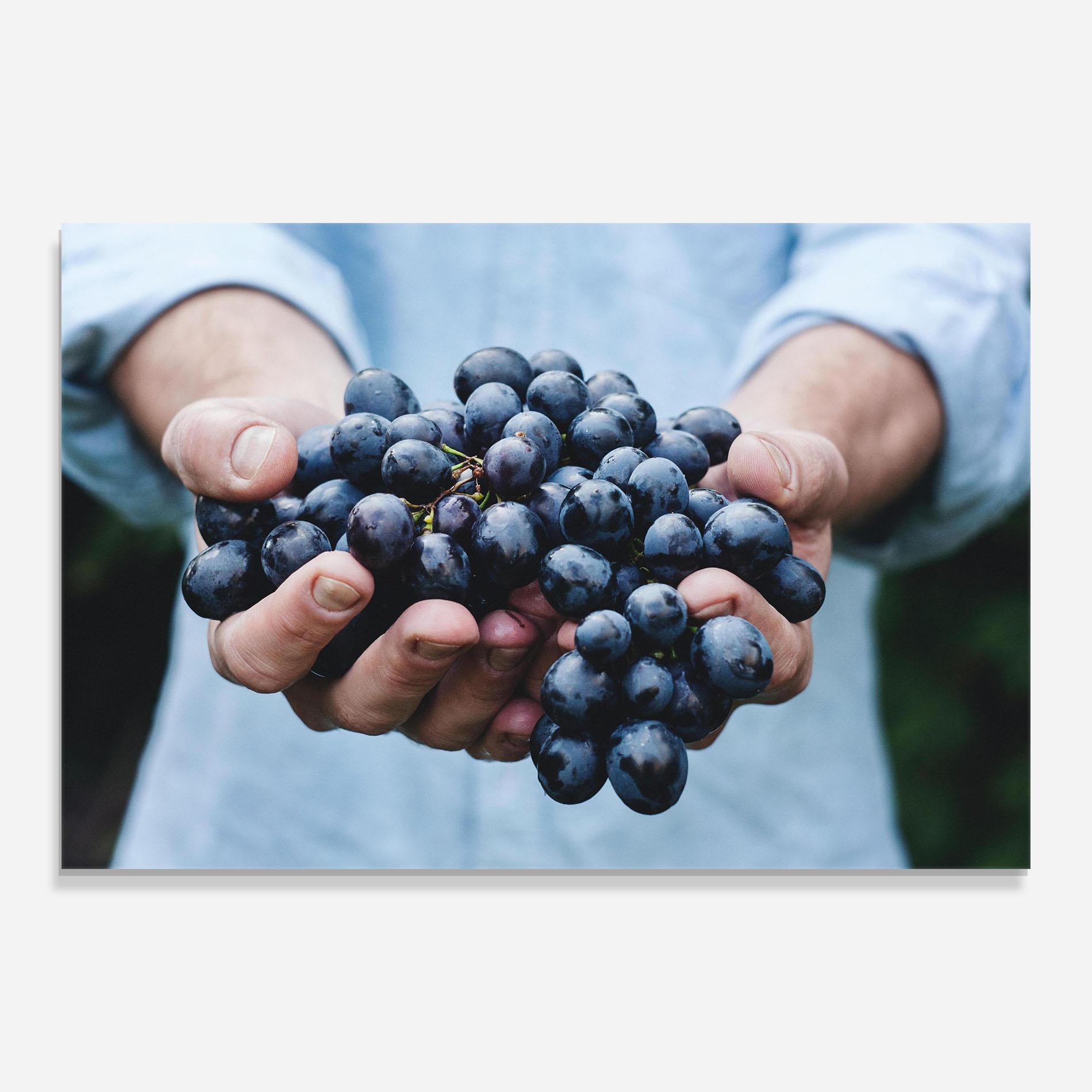 Tablou Sticla Holding Grapes mockup 0