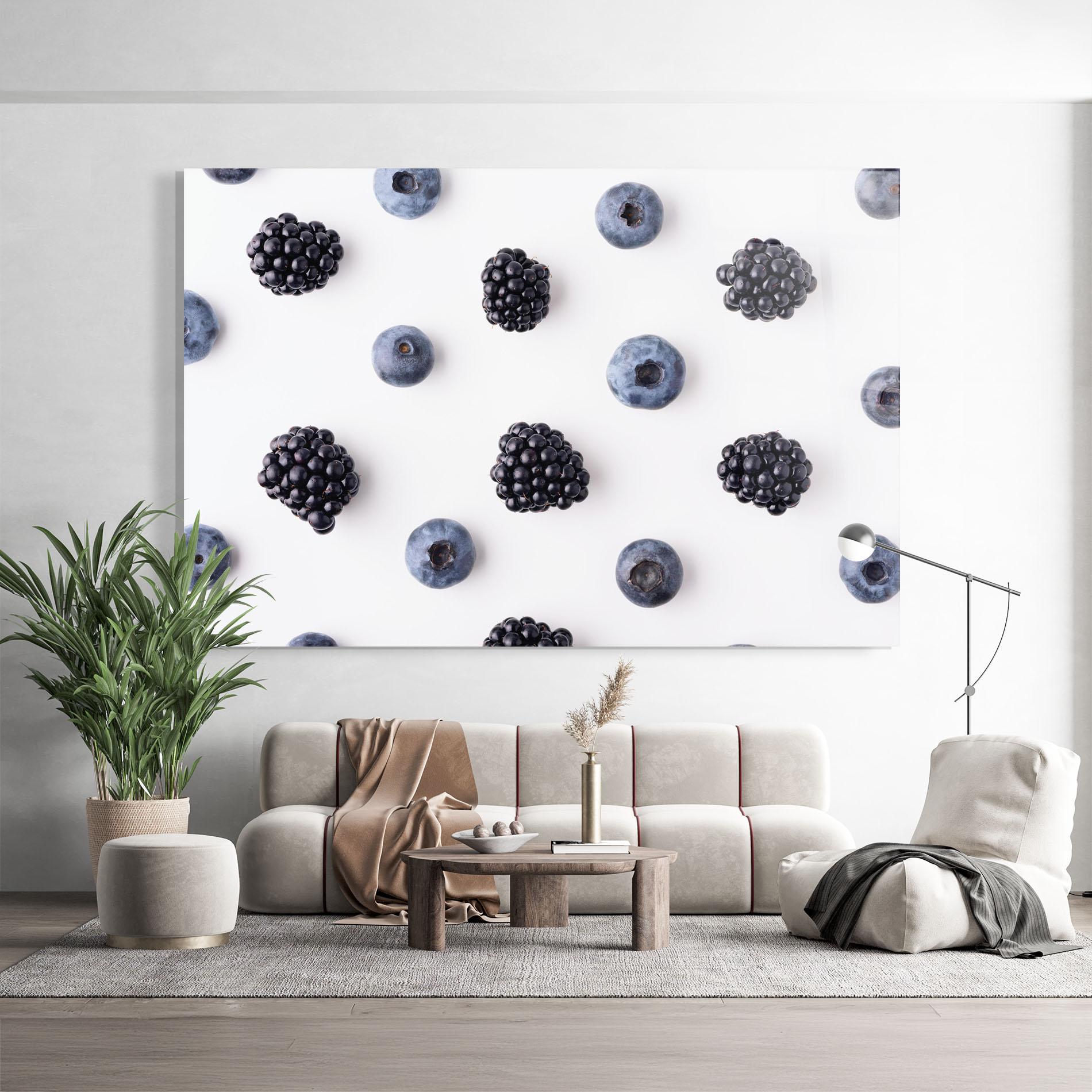 Tablou Sticla Blackberries And Blueberries mockup 9