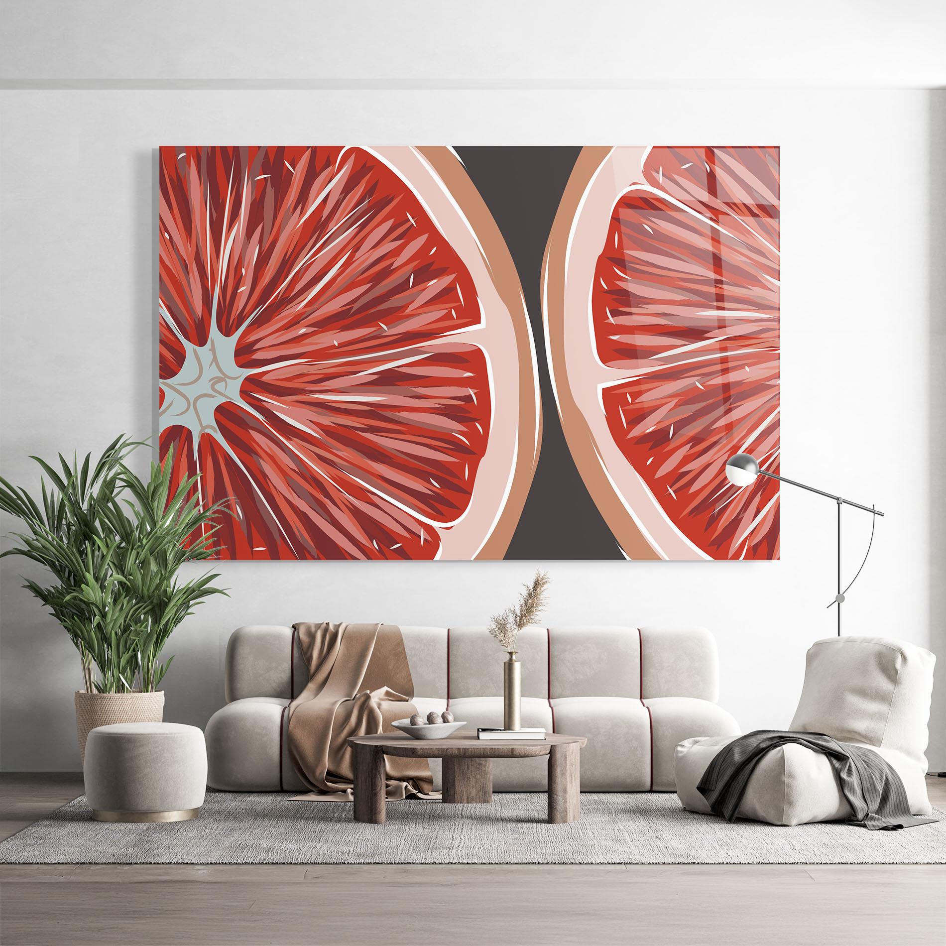 Tablou Sticla Grapefruit Close Up mockup 9