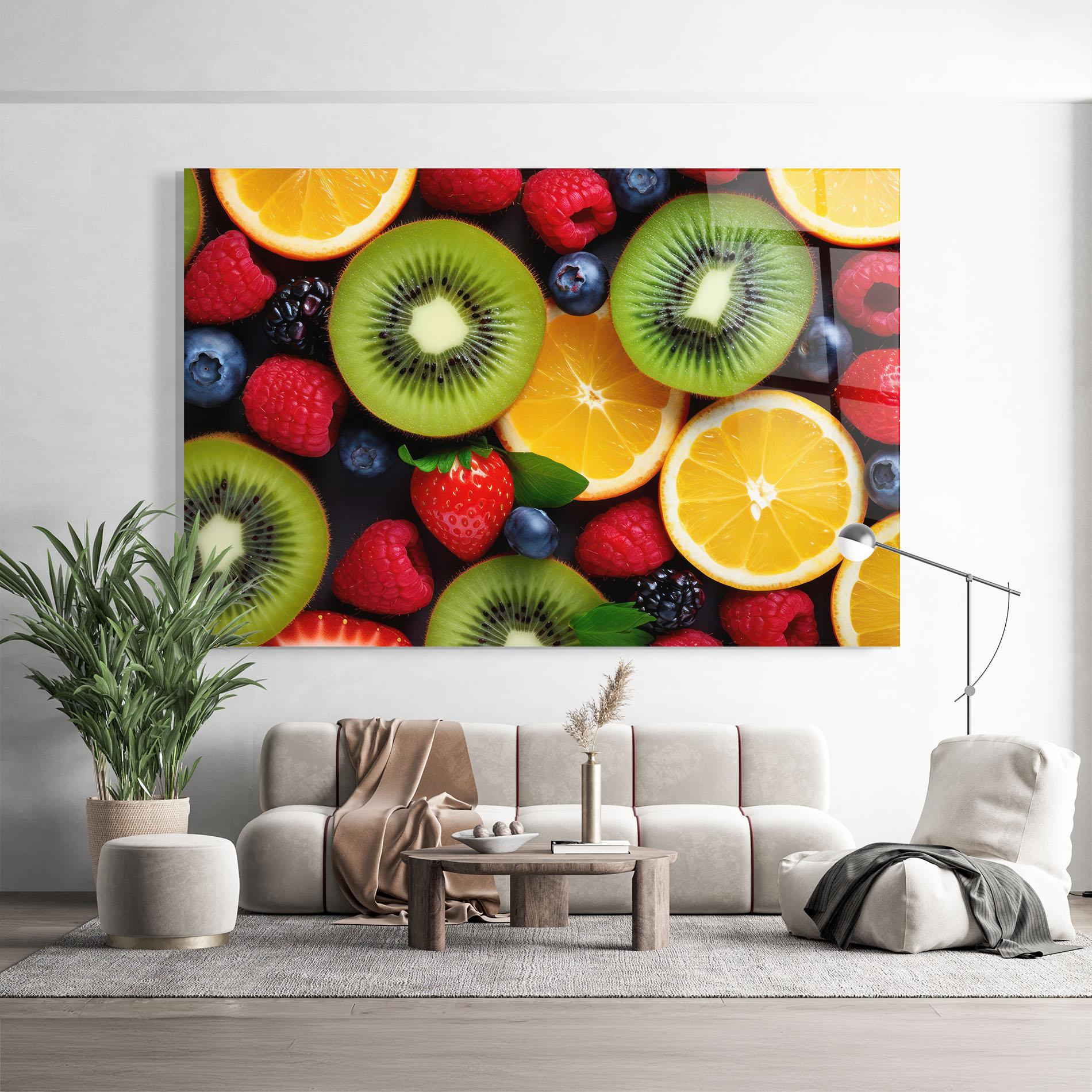 Tablou Sticla Kiwi Fruit Mix mockup 9