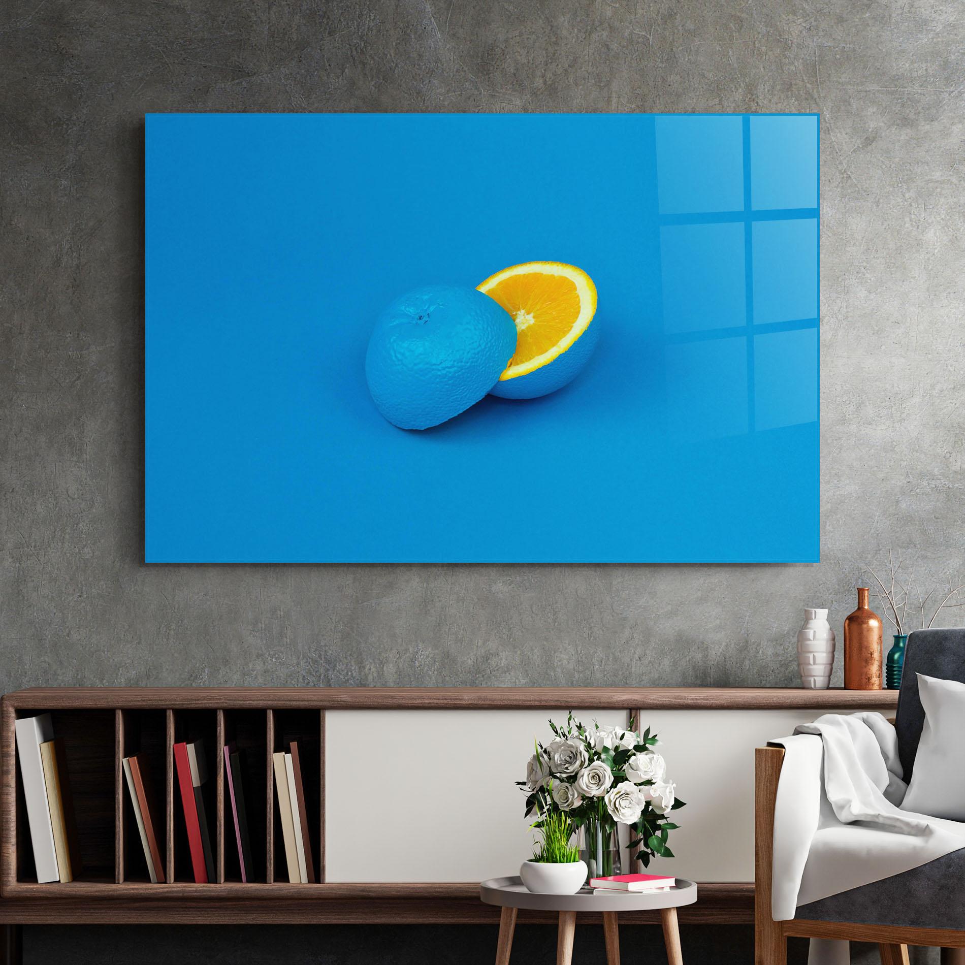 Tablou Sticla Blue Orange mockup 2