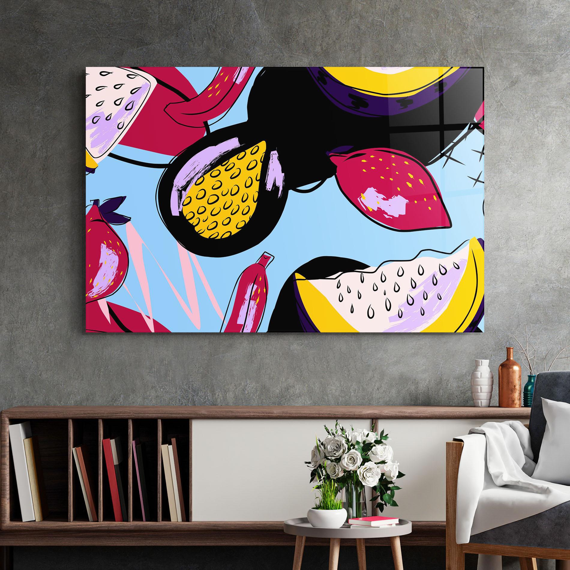 Tablou Sticla Colorful Fruits mockup 2