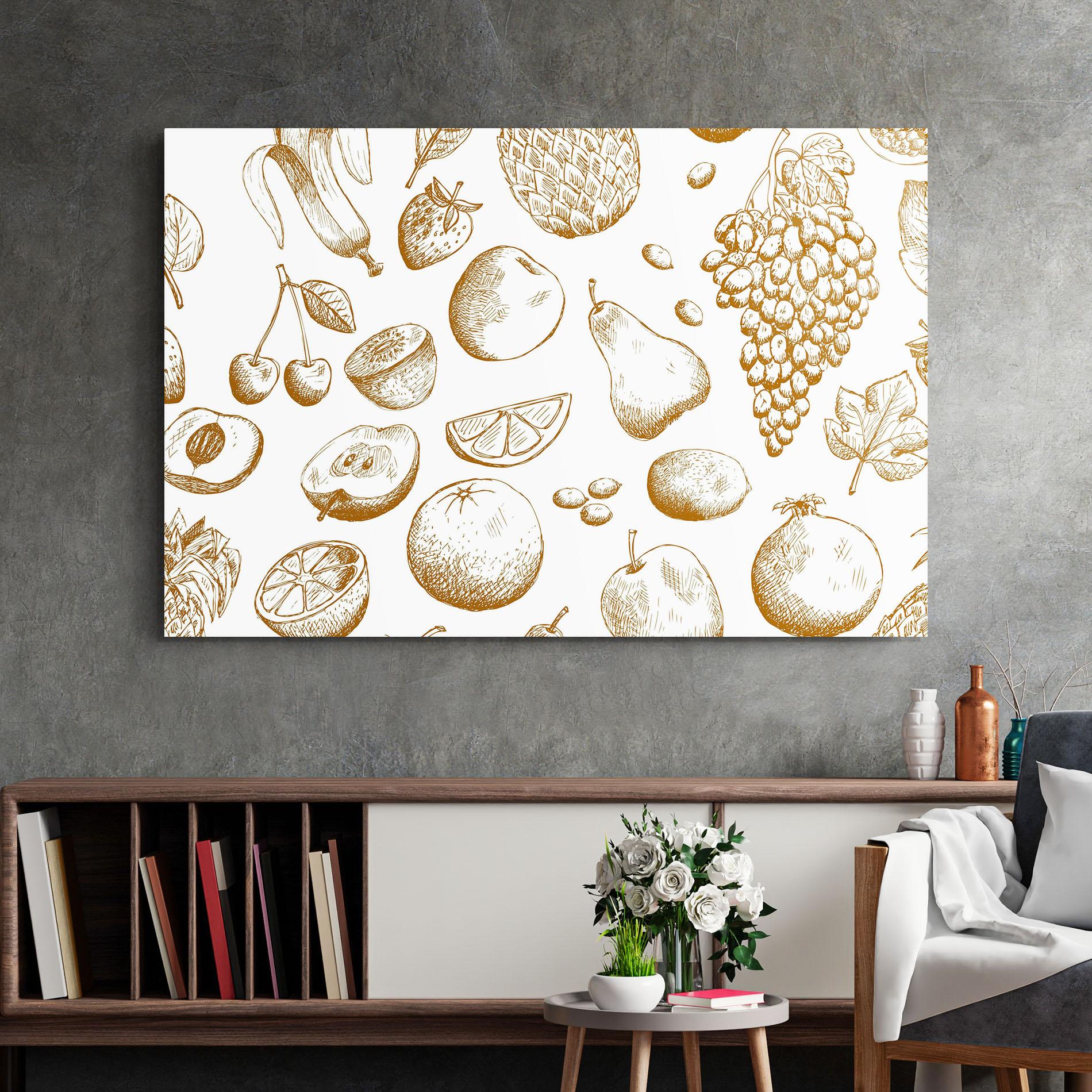 Tablou Sticla Floating Fruits mockup 2