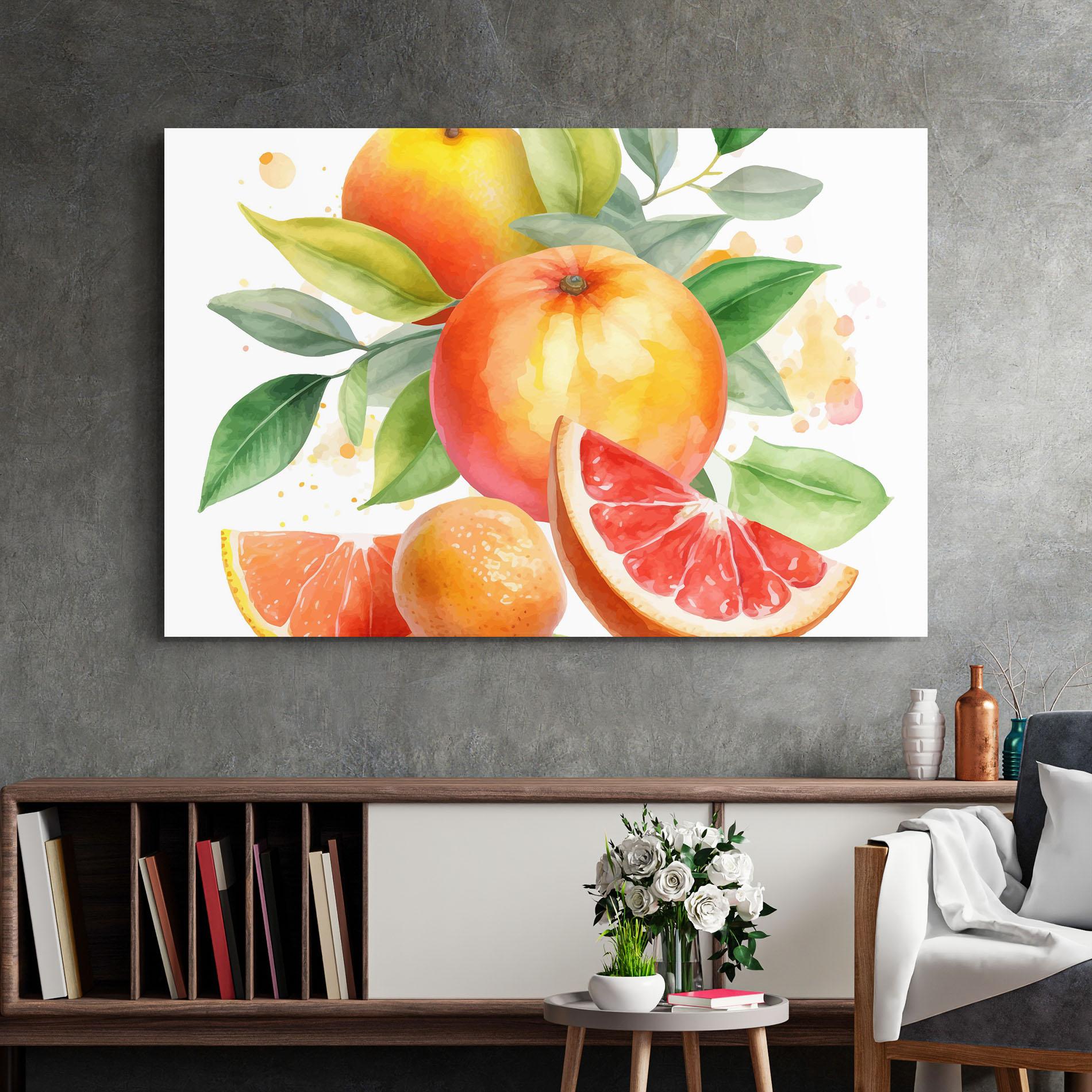 Tablou Sticla Grapefruit Art mockup 2