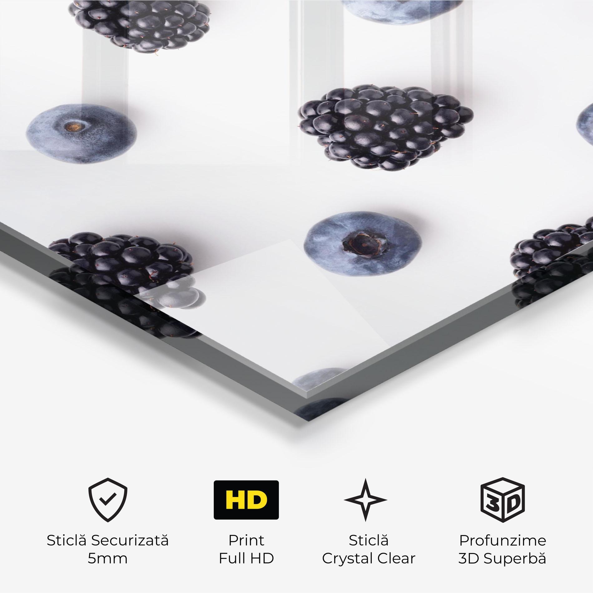 Tablou Sticla Blackberries And Blueberries mockup 3