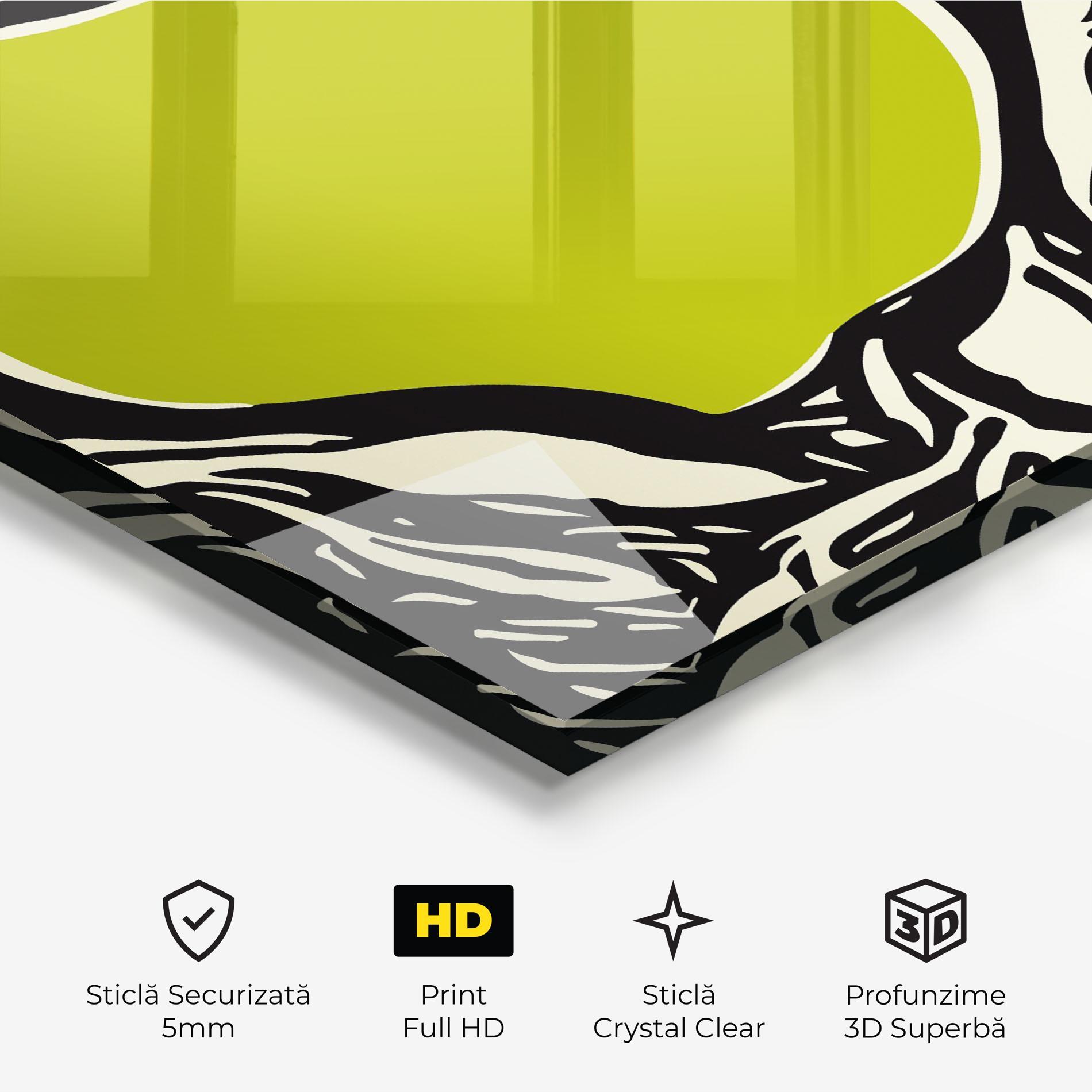 Tablou Sticla Green Apple mockup 3