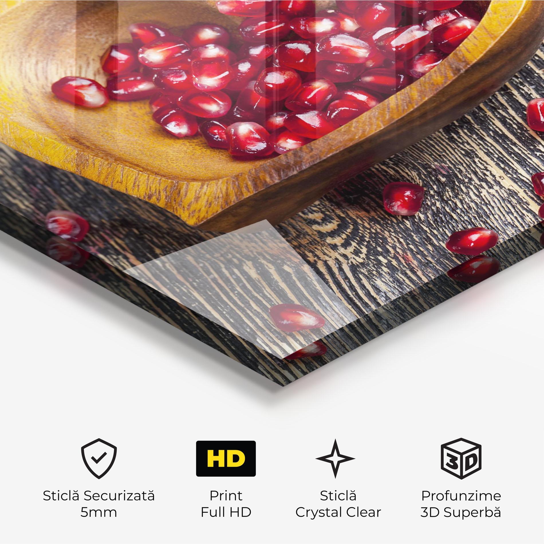 Tablou Sticla Heart Pomegranate Seeds mockup 3