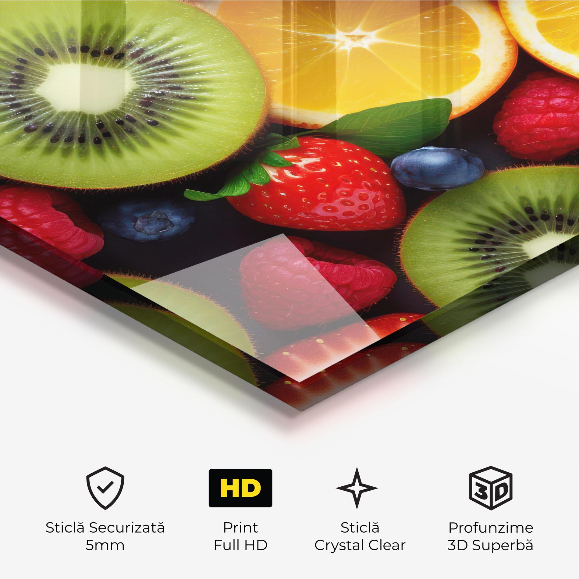 Tablou Sticla Kiwi Fruit Mix mockup 3