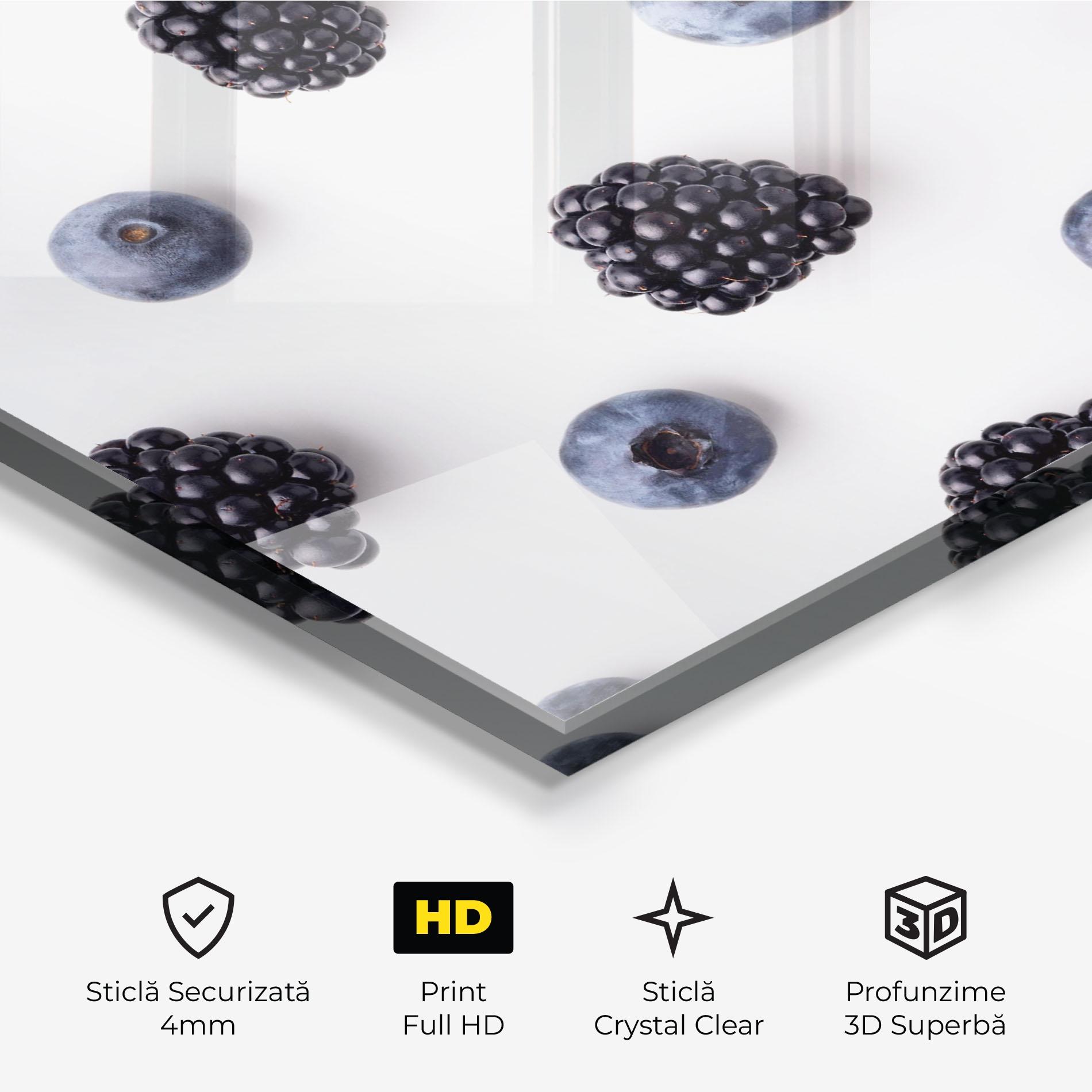 Tablou Sticla Blackberries And Blueberries mockup 3