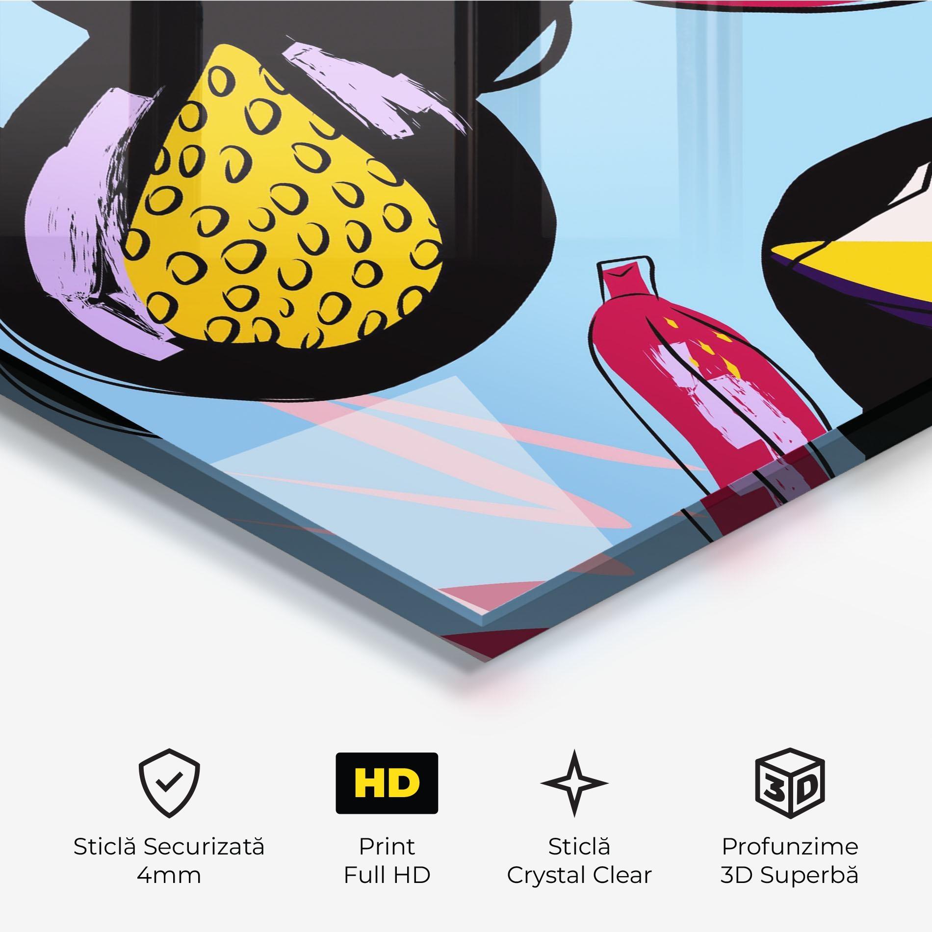 Tablou Sticla Colorful Fruits mockup 3