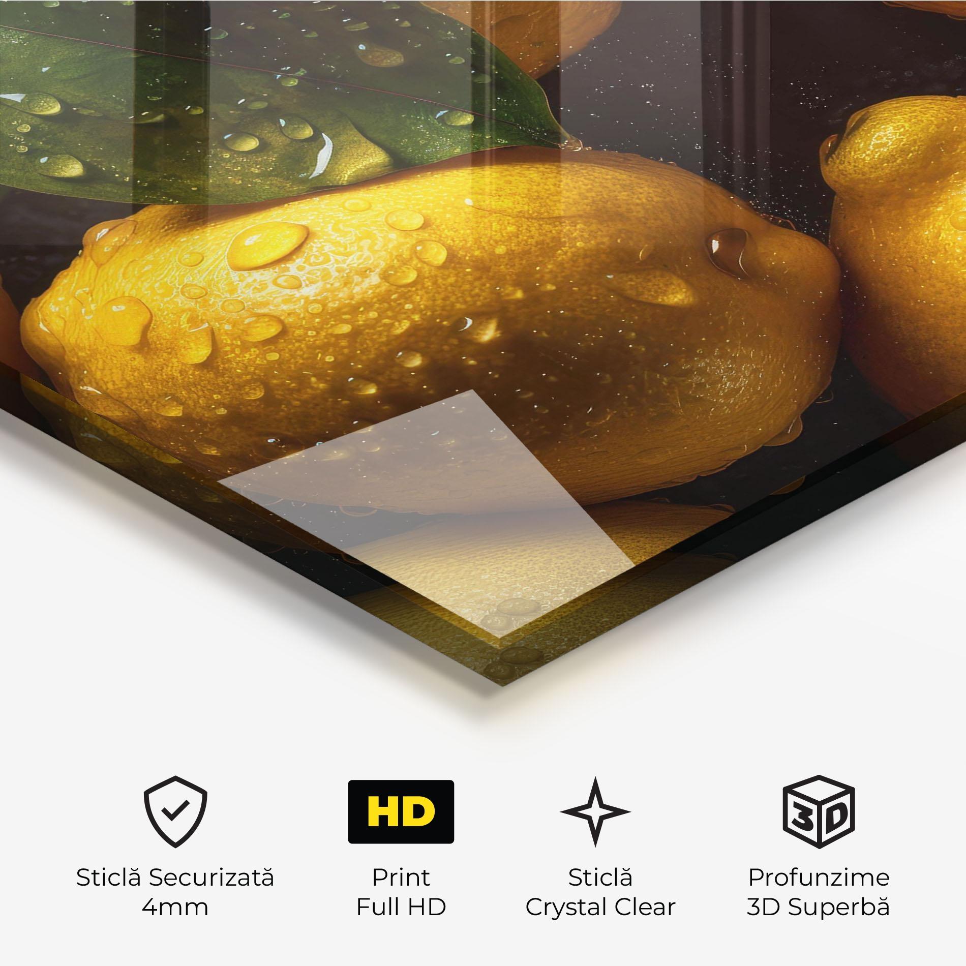Tablou Sticla Lemon After Rain mockup 3